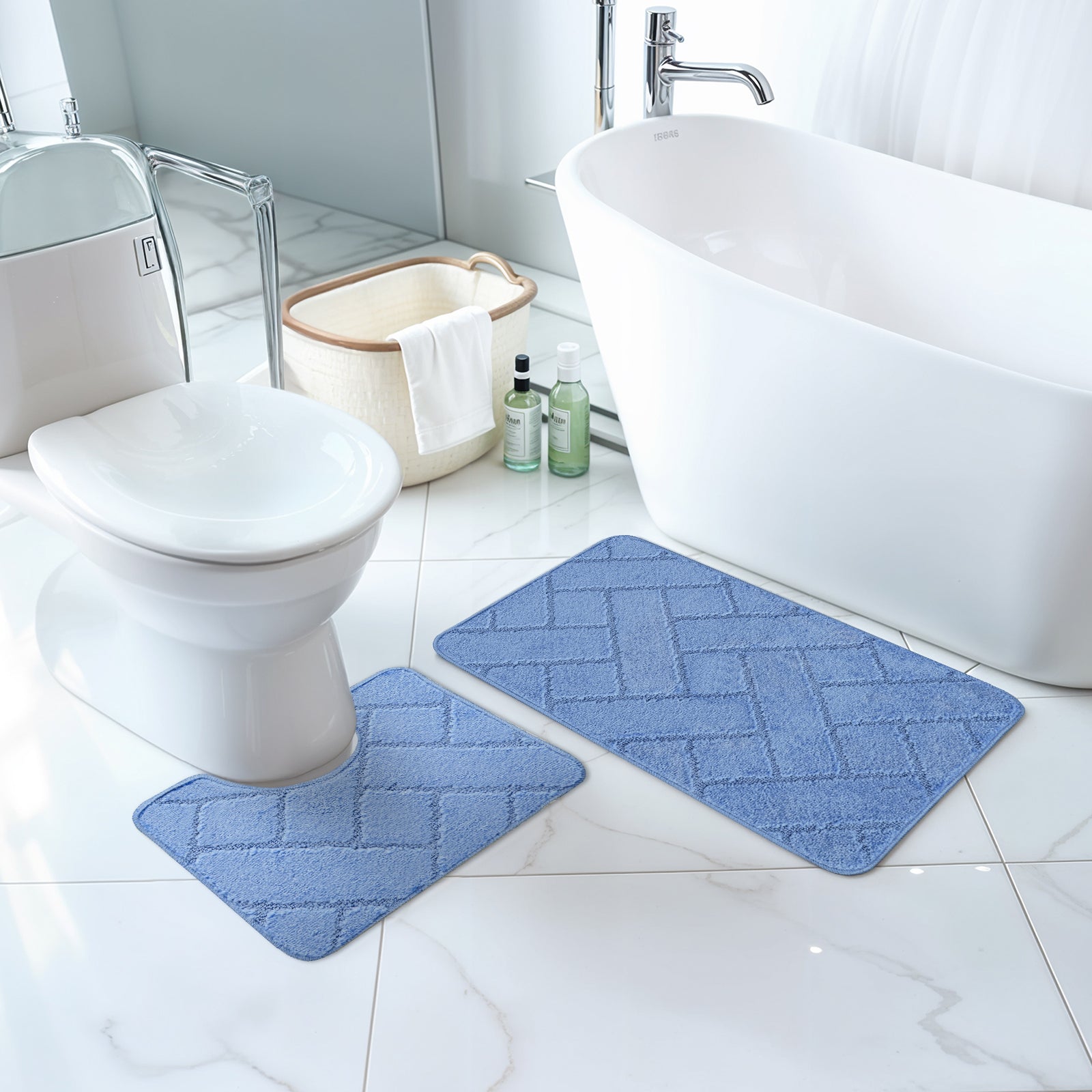 JUNIPER 2 Machine Washable Anti-Slip Bathroom Area Rugs