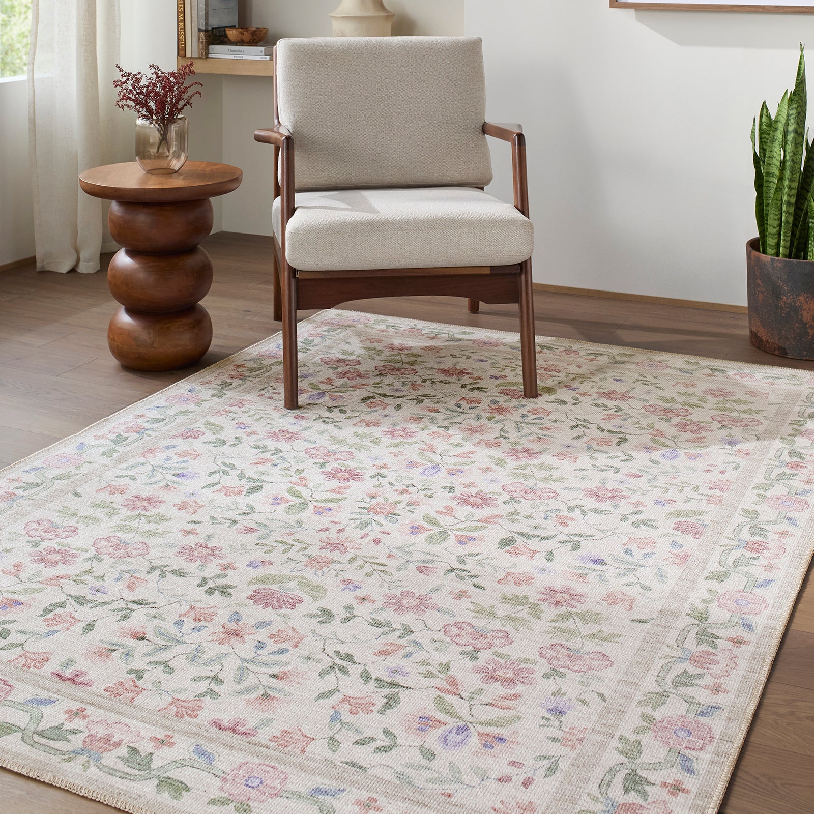 Machine Washable Modern Blue Rug