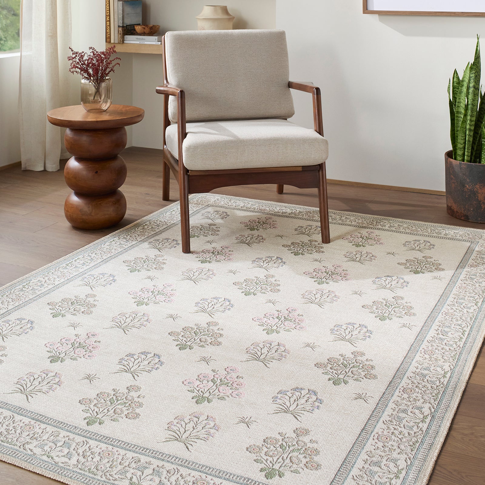 Machine Washable Modern Ivory Rug
