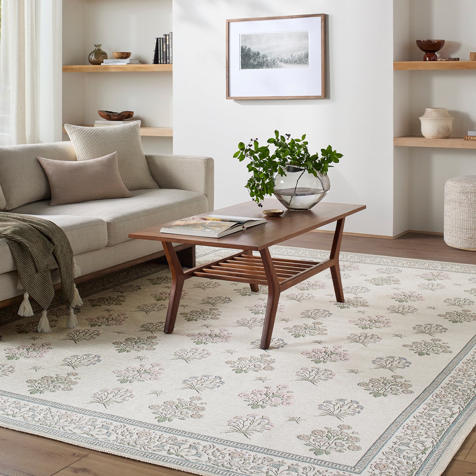 Machine Washable Modern Ivory Rug