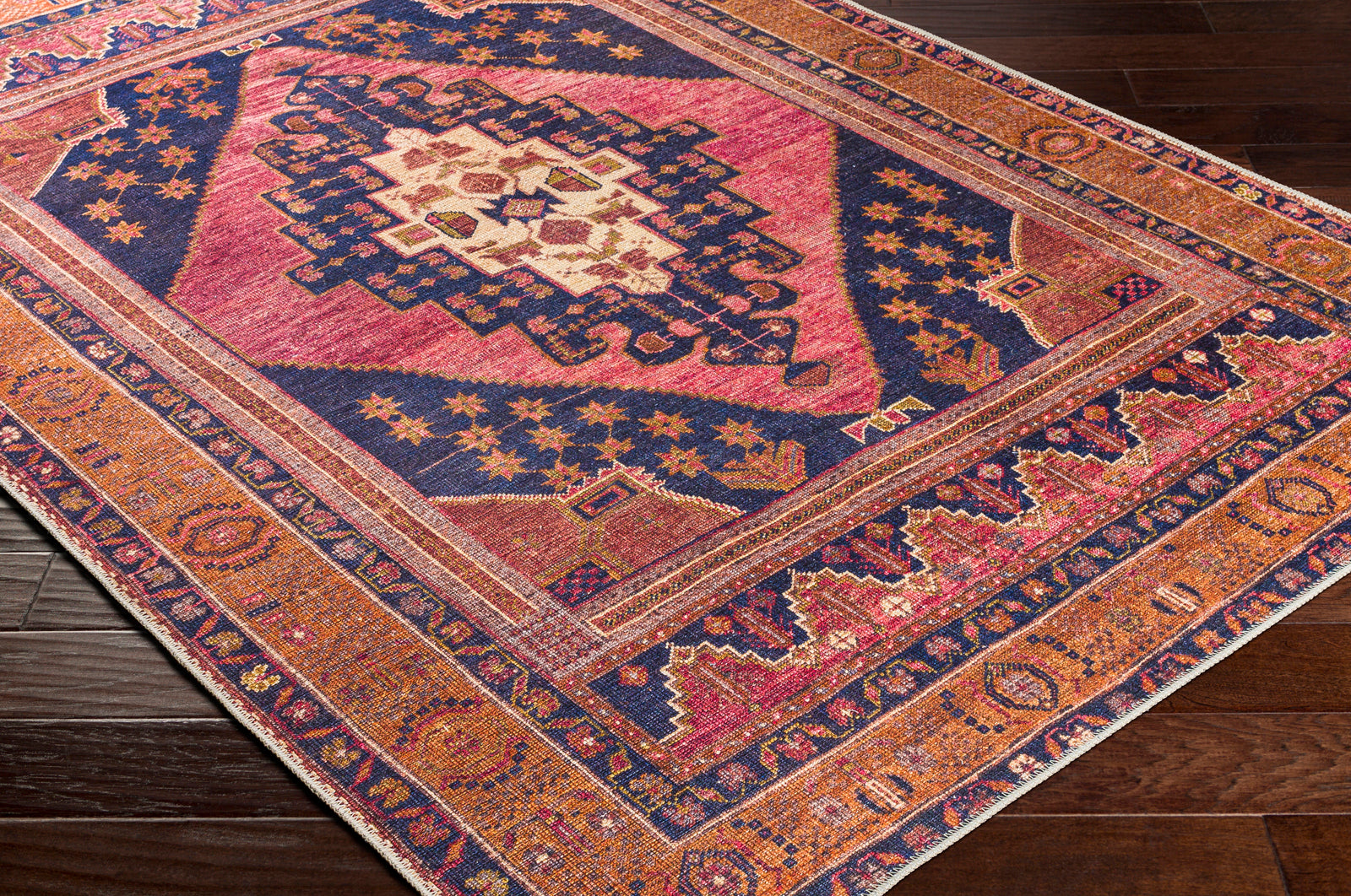 VALENTINA Machine Washable Vintage Area Rug