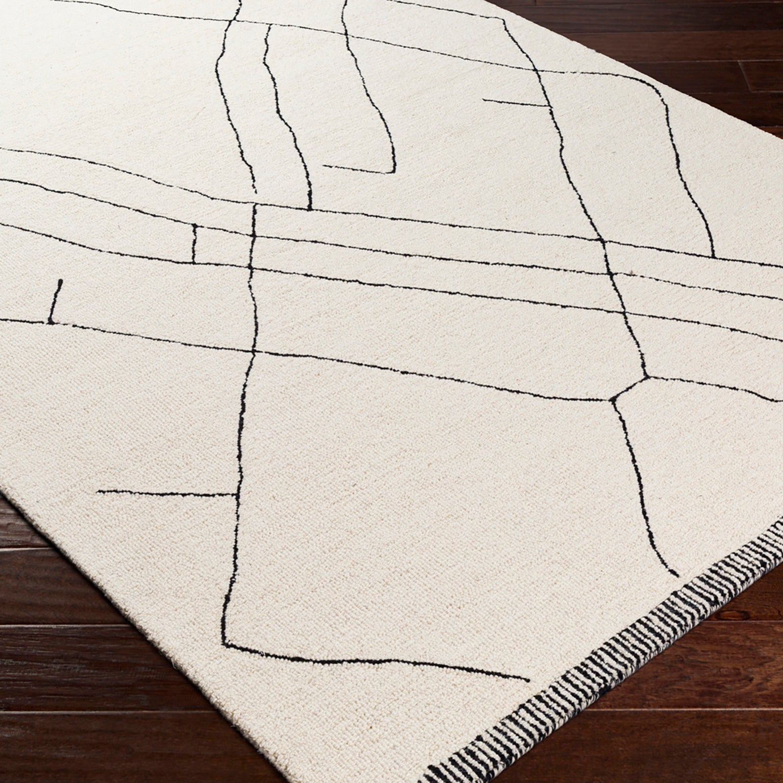 PRIYA VALLEY Hand-Tufted Global Wool Cream Area Rug