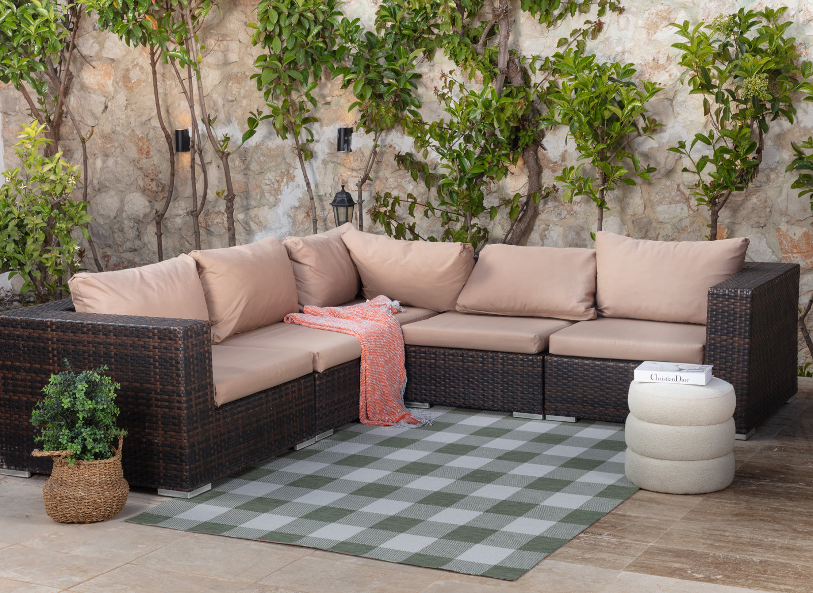 BIDDI In- /Outdoor Checkered Area Rug