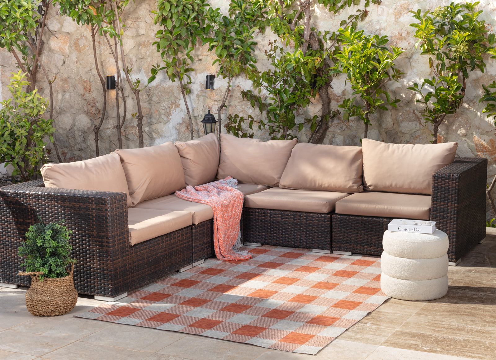 BIDDI In- /Outdoor Checkered Area Rug