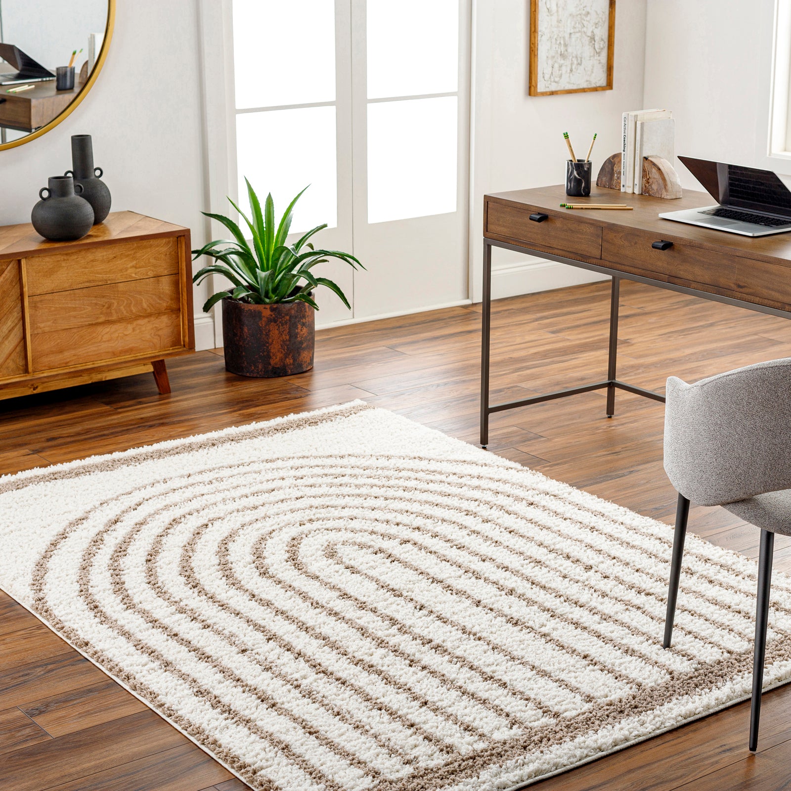 PIHU Modern Shaggy Area Rug