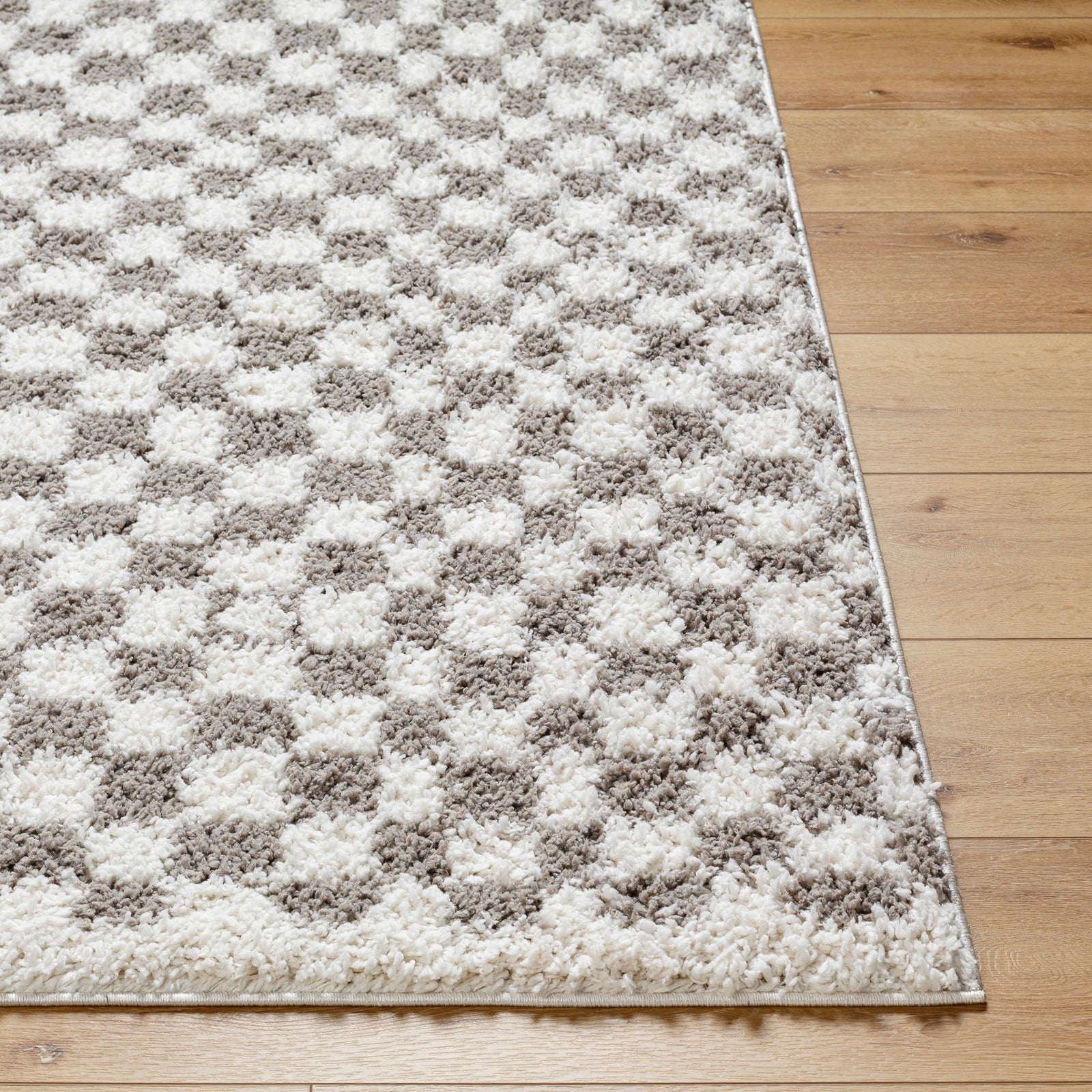 KITTU Modern Shaggy Checkered Area Rug