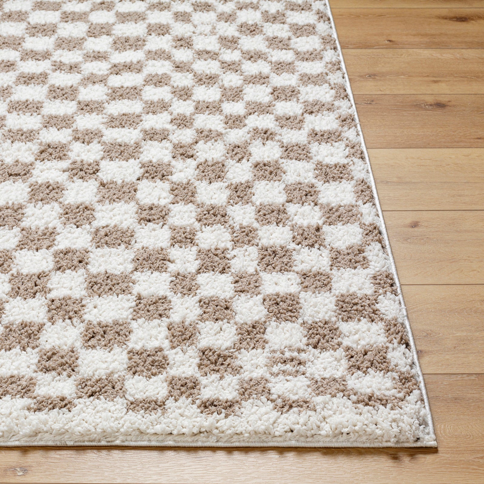 KITTU Modern Shaggy Checkered Area Rug