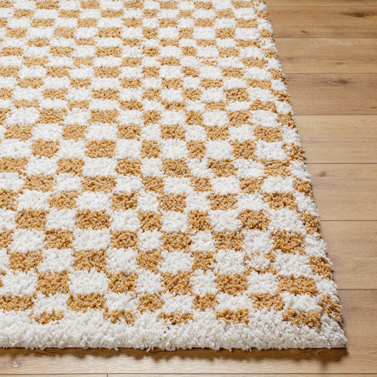 KITTU Modern Shaggy Checkered Area Rug