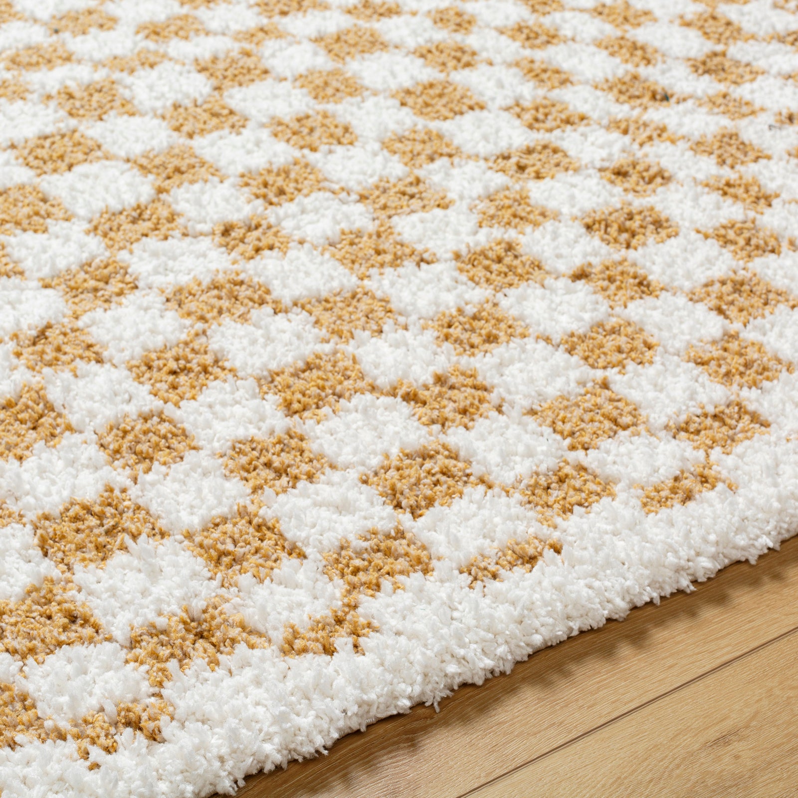 KITTU Modern Shaggy Checkered Area Rug