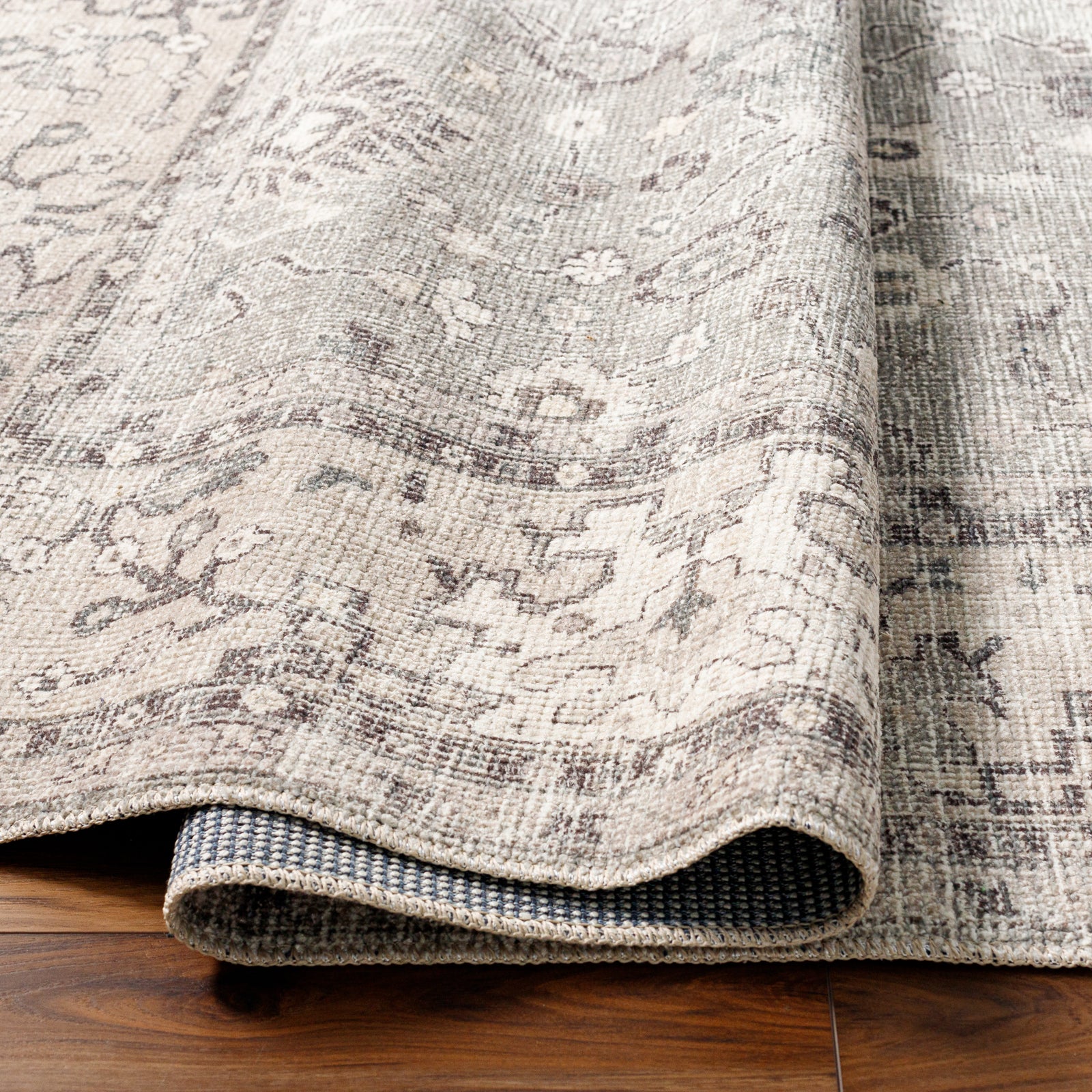 Becki Owens x Livabliss Machine Washable Oriental Boho Khaki/Light Silver Rug