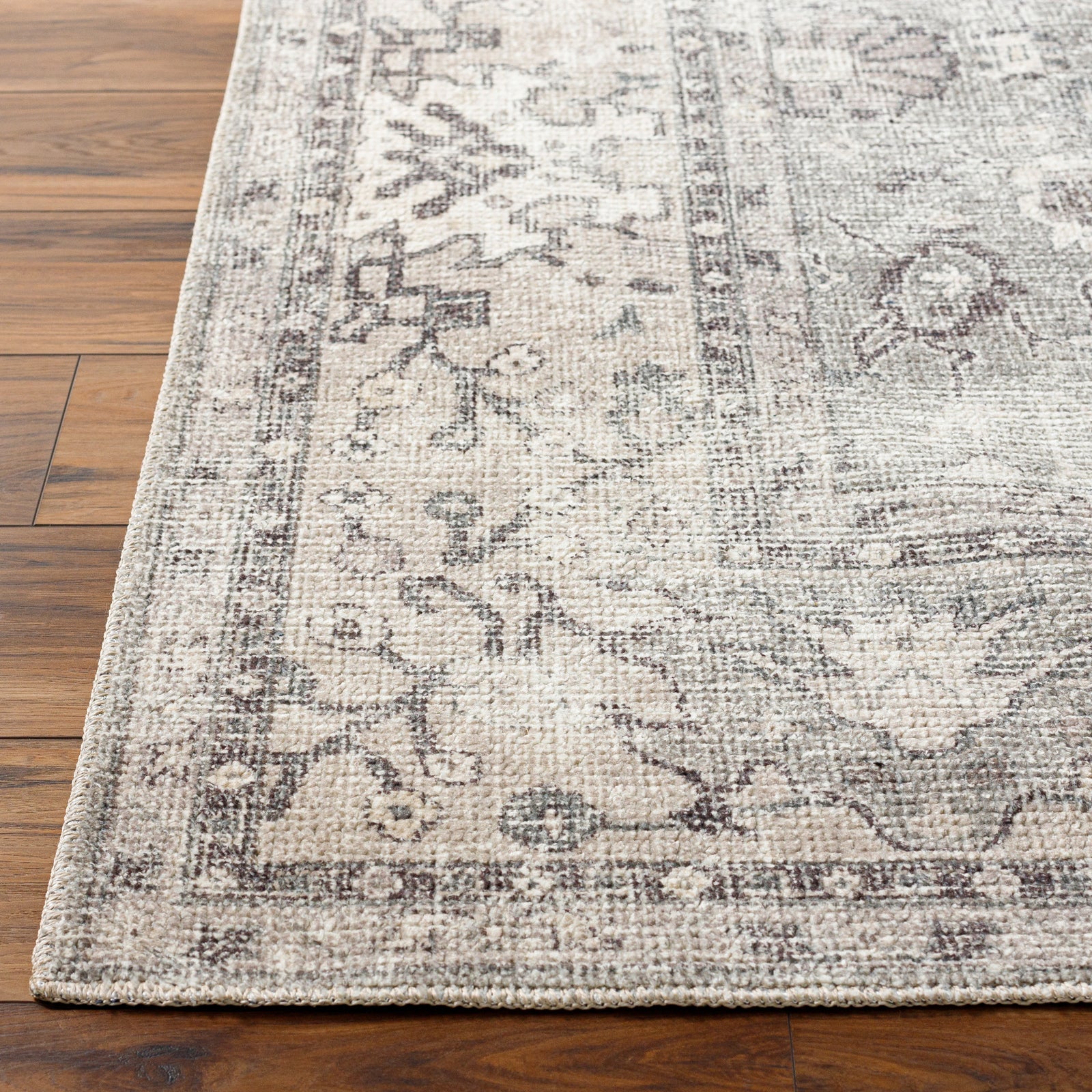Becki Owens x Livabliss Machine Washable Oriental Boho Khaki/Light Silver Rug