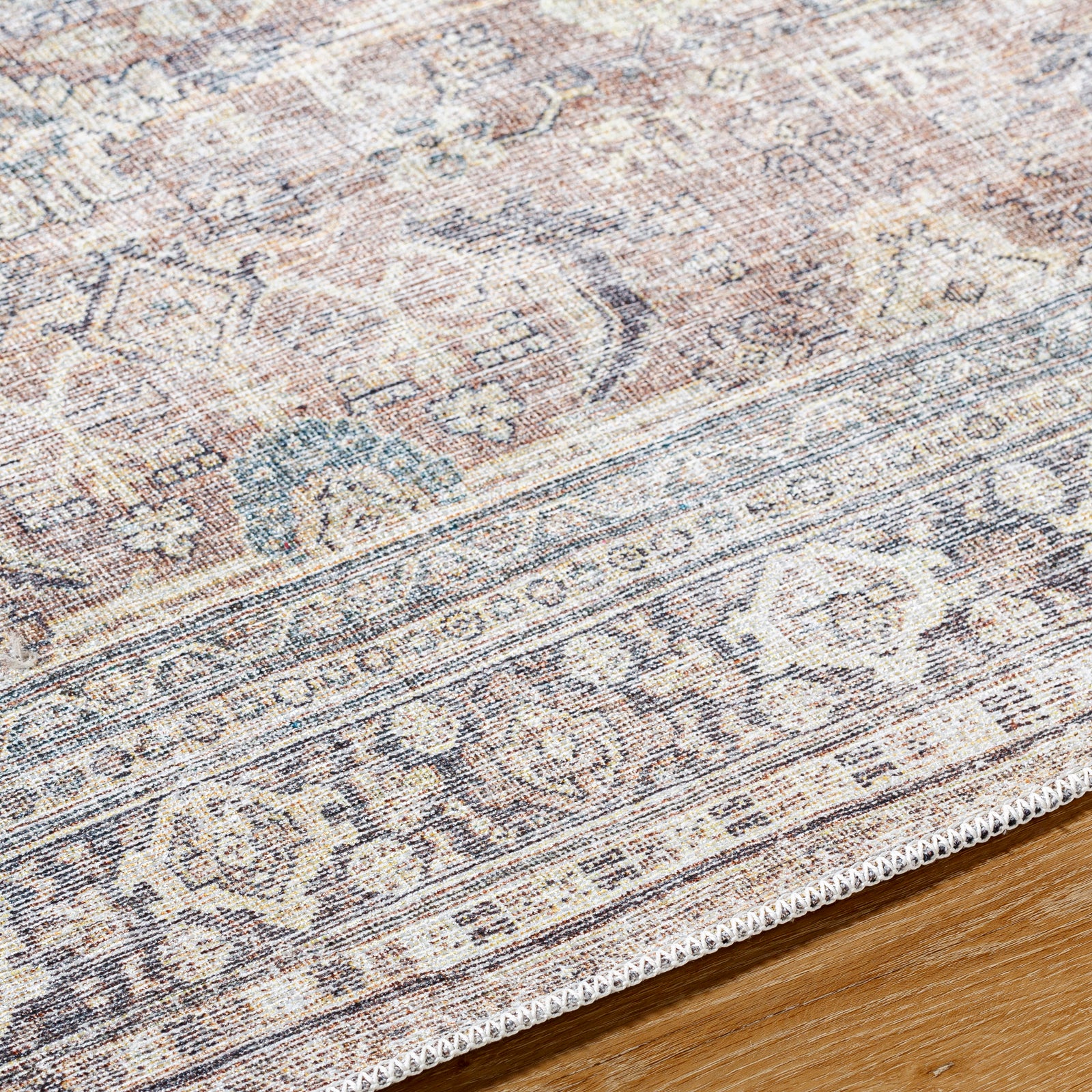 SHALINI Machine Washable Vintage Area Rug