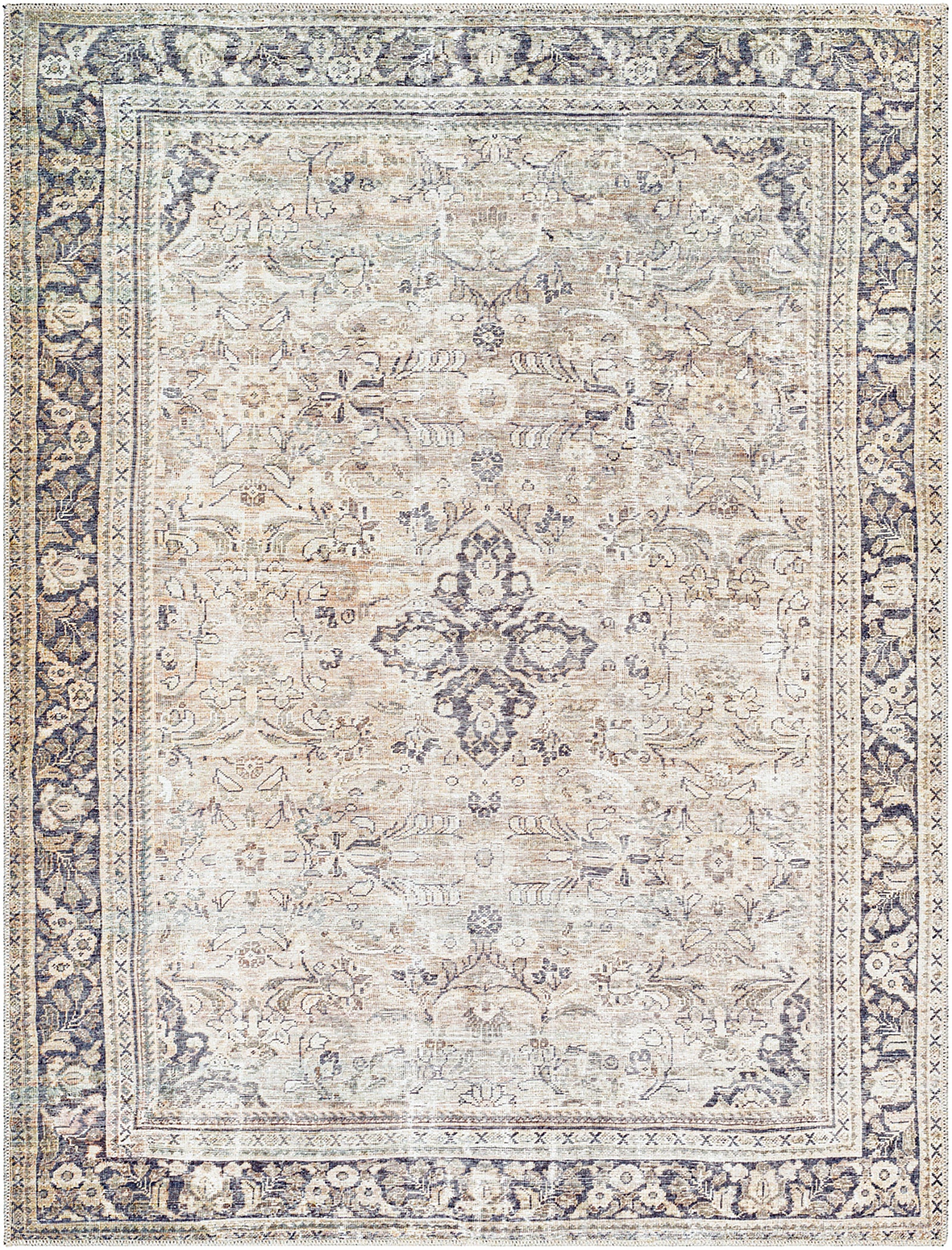 Becki Owens Darling Washable Brown Pink Traditional Vintage Boho Rug