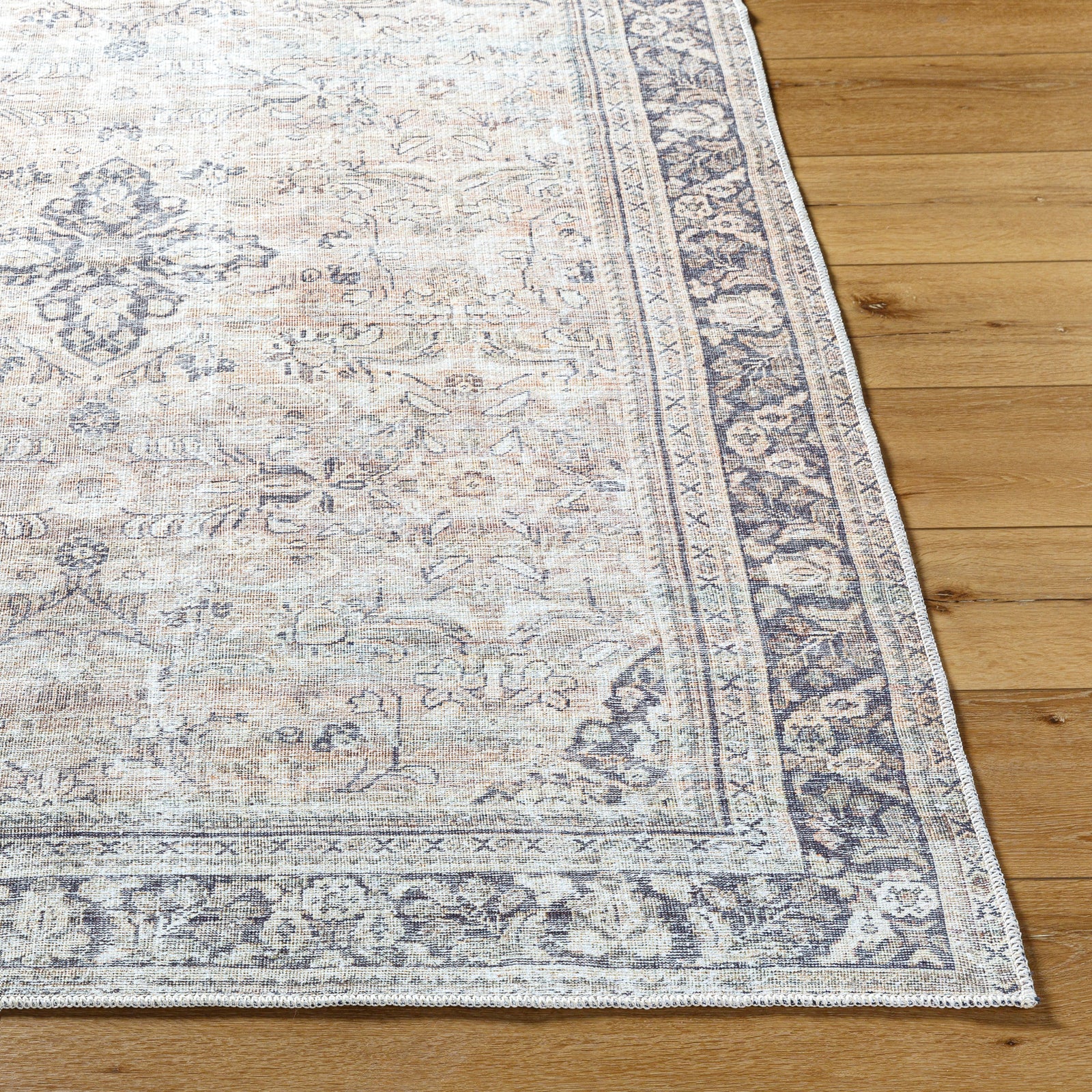 Becki Owens x Livabliss Machine Washable Oriental Boho Warm Grey/Khaki Rug