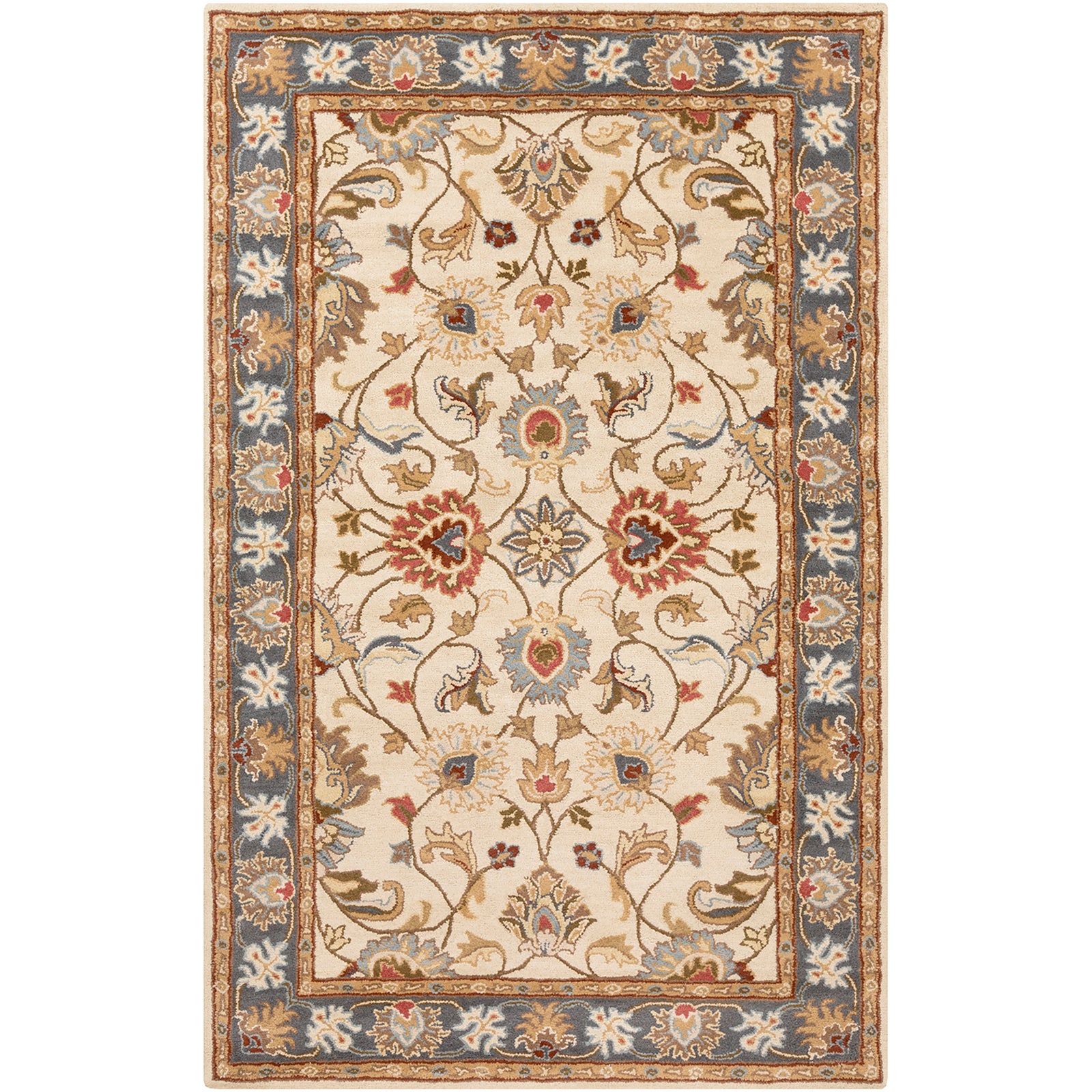 ANJALI Hand-Tufted Traditional Wool Tan Area Rug
