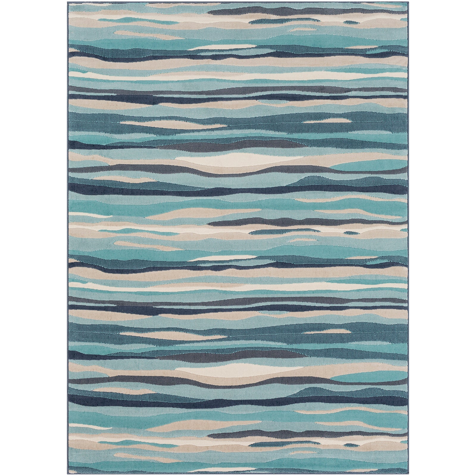 HOUDA Scandi Modern Aqua Area Rug