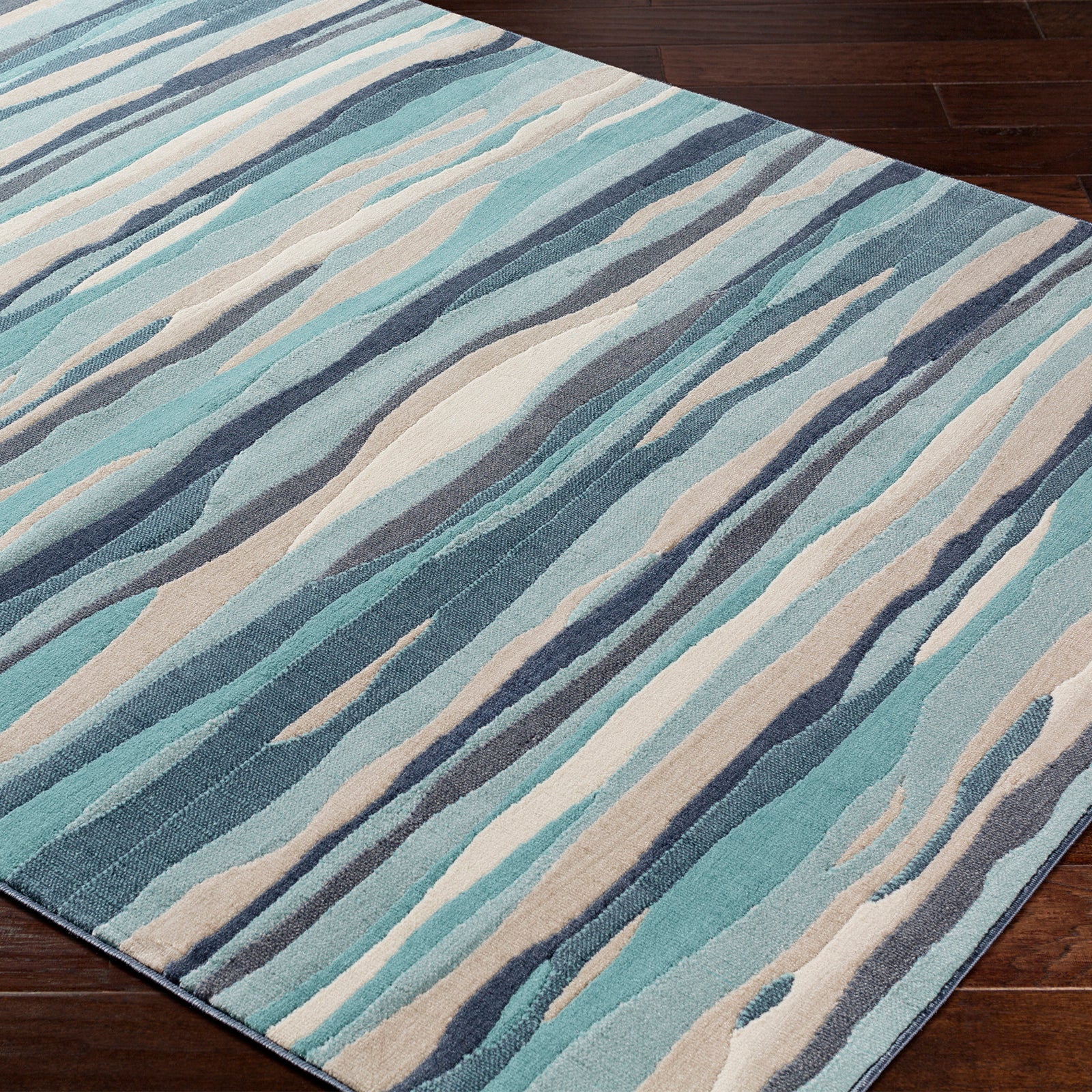 HOUDA Scandi Modern Aqua Area Rug