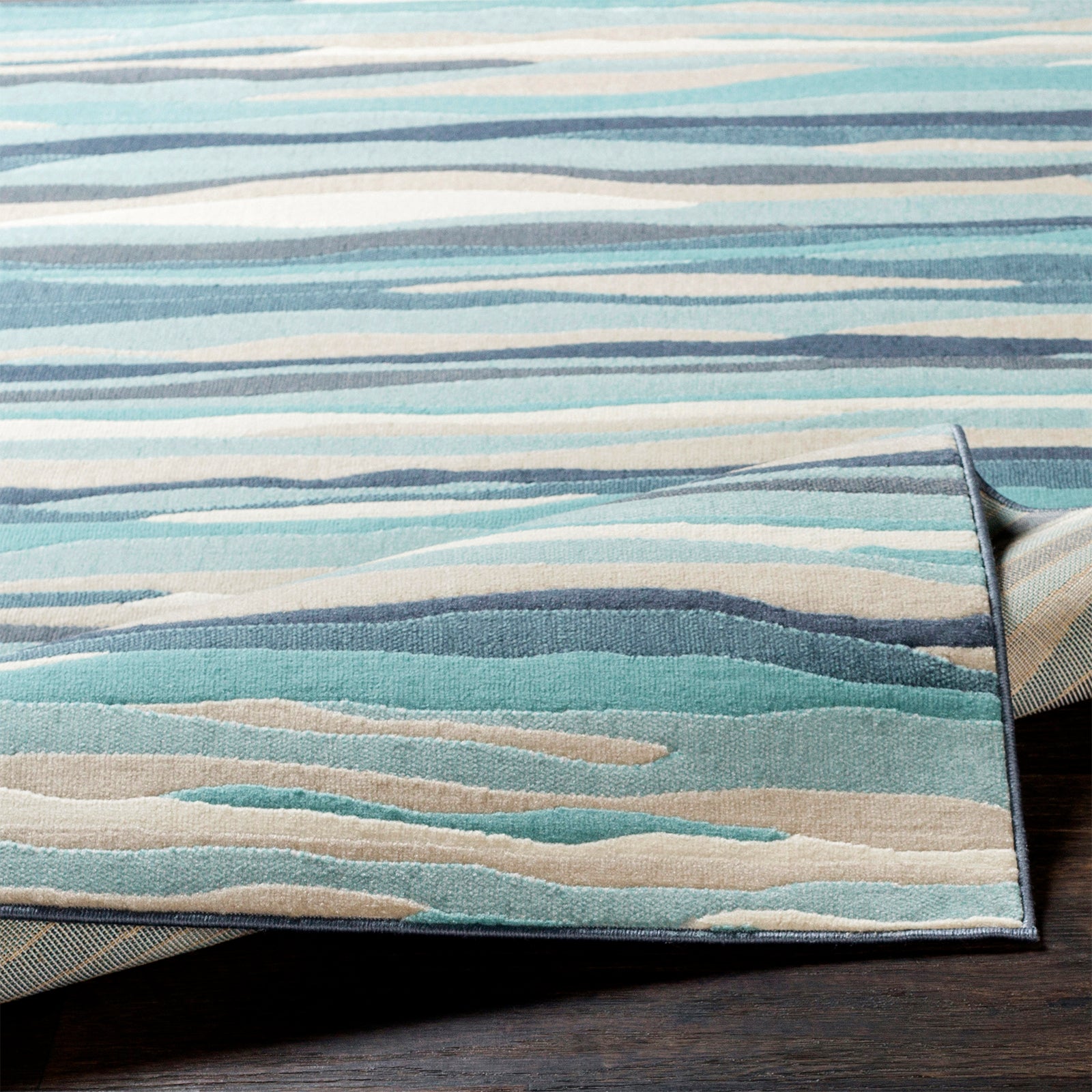 HOUDA Scandi Modern Aqua Area Rug