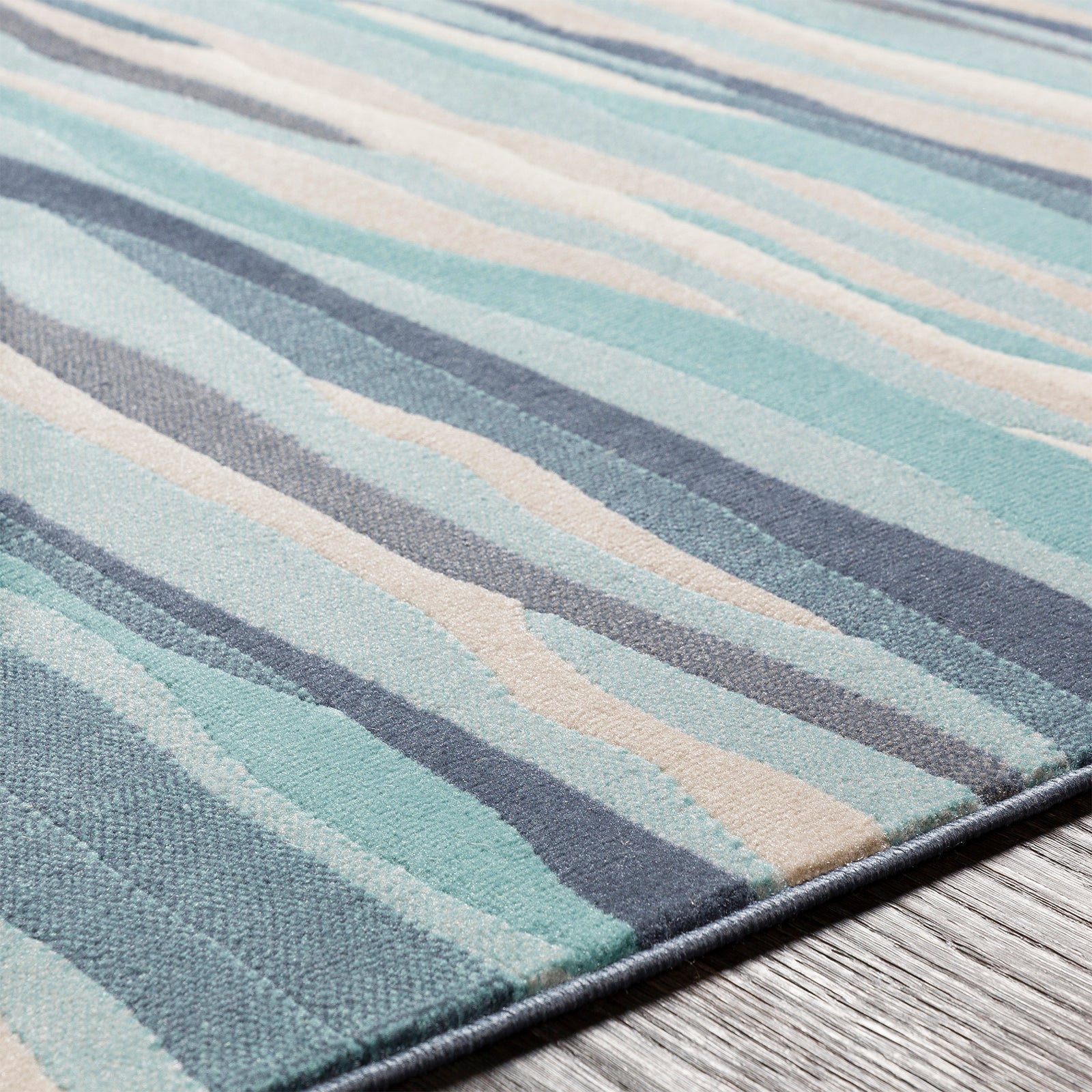 HOUDA Scandi Modern Aqua Area Rug