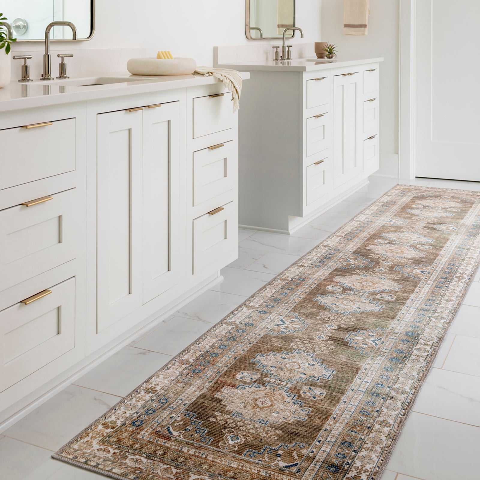 ATHENA Machine Washable Vintage Runner Rug