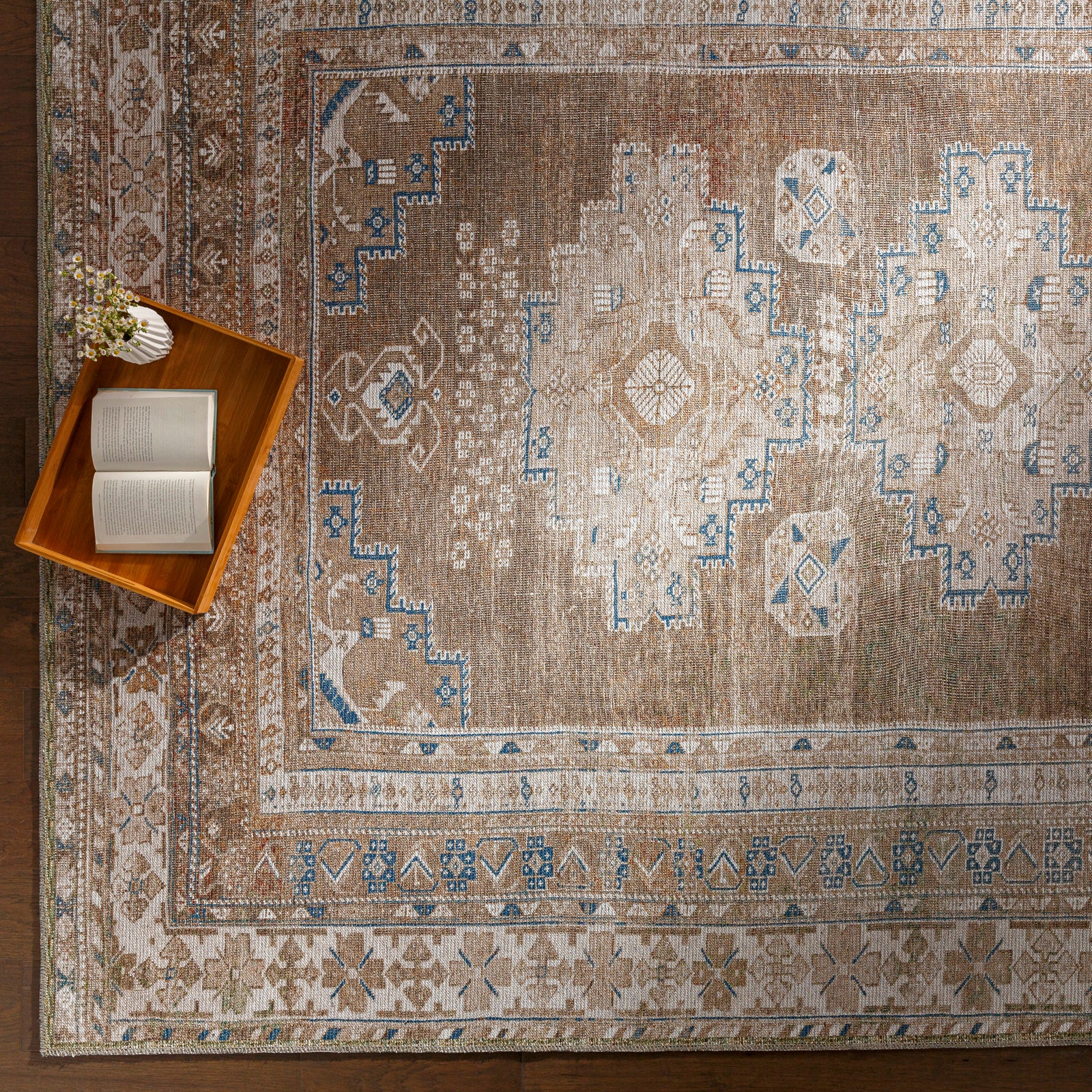 ATHENA Machine Washable Vintage Runner Rug
