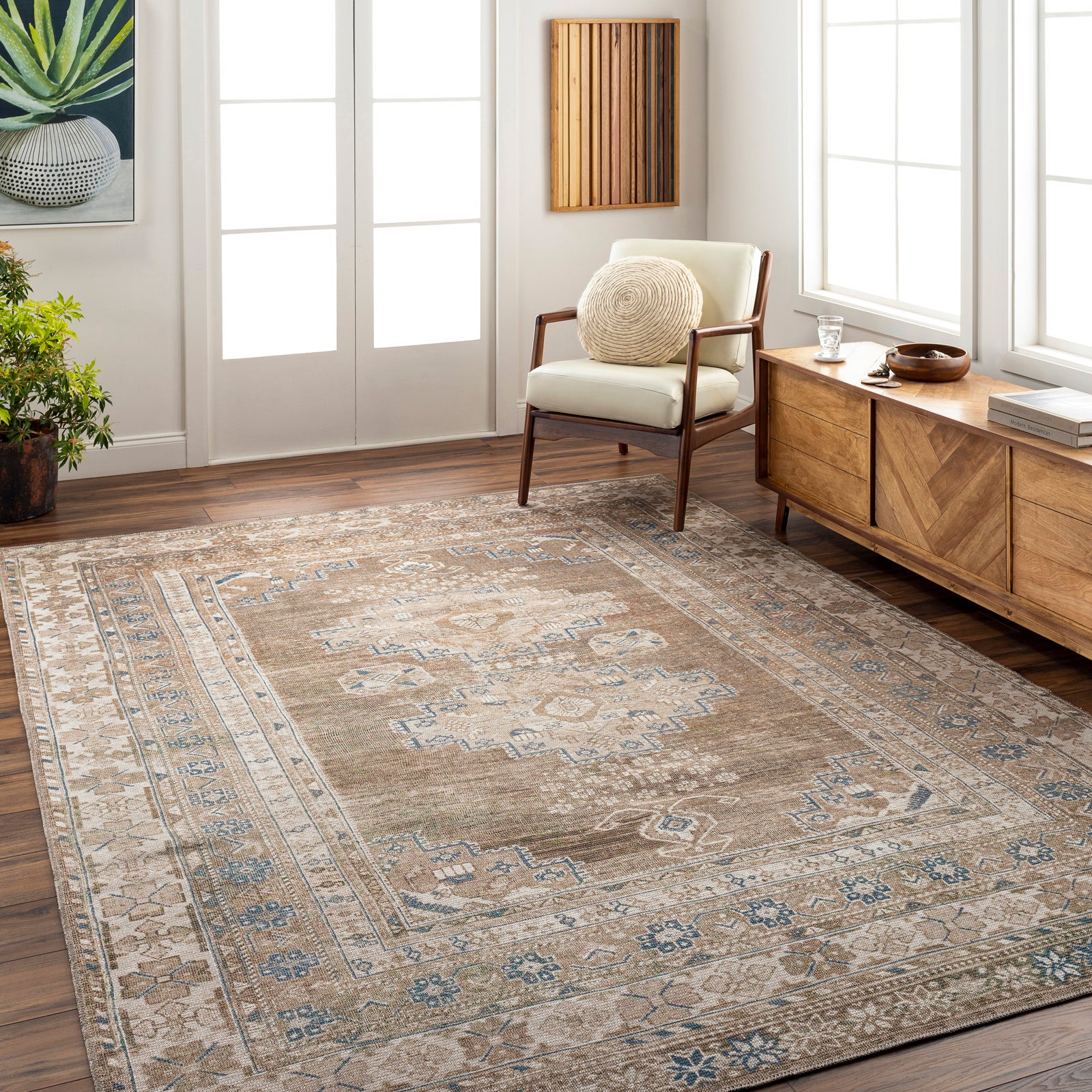 ATHENA Machine Washable Vintage Runner Rug