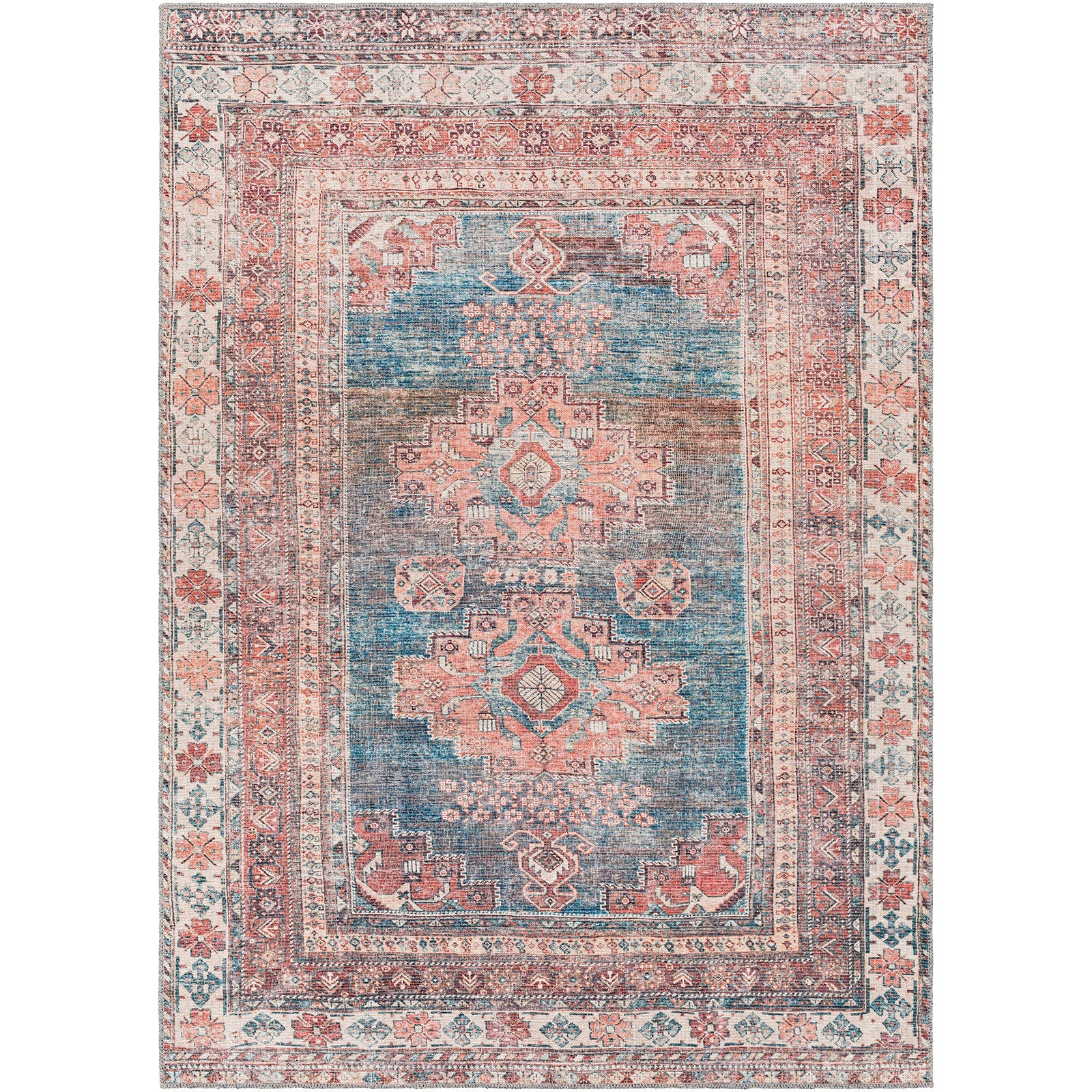 ATHENA Machine Washable Vintage Runner Rug