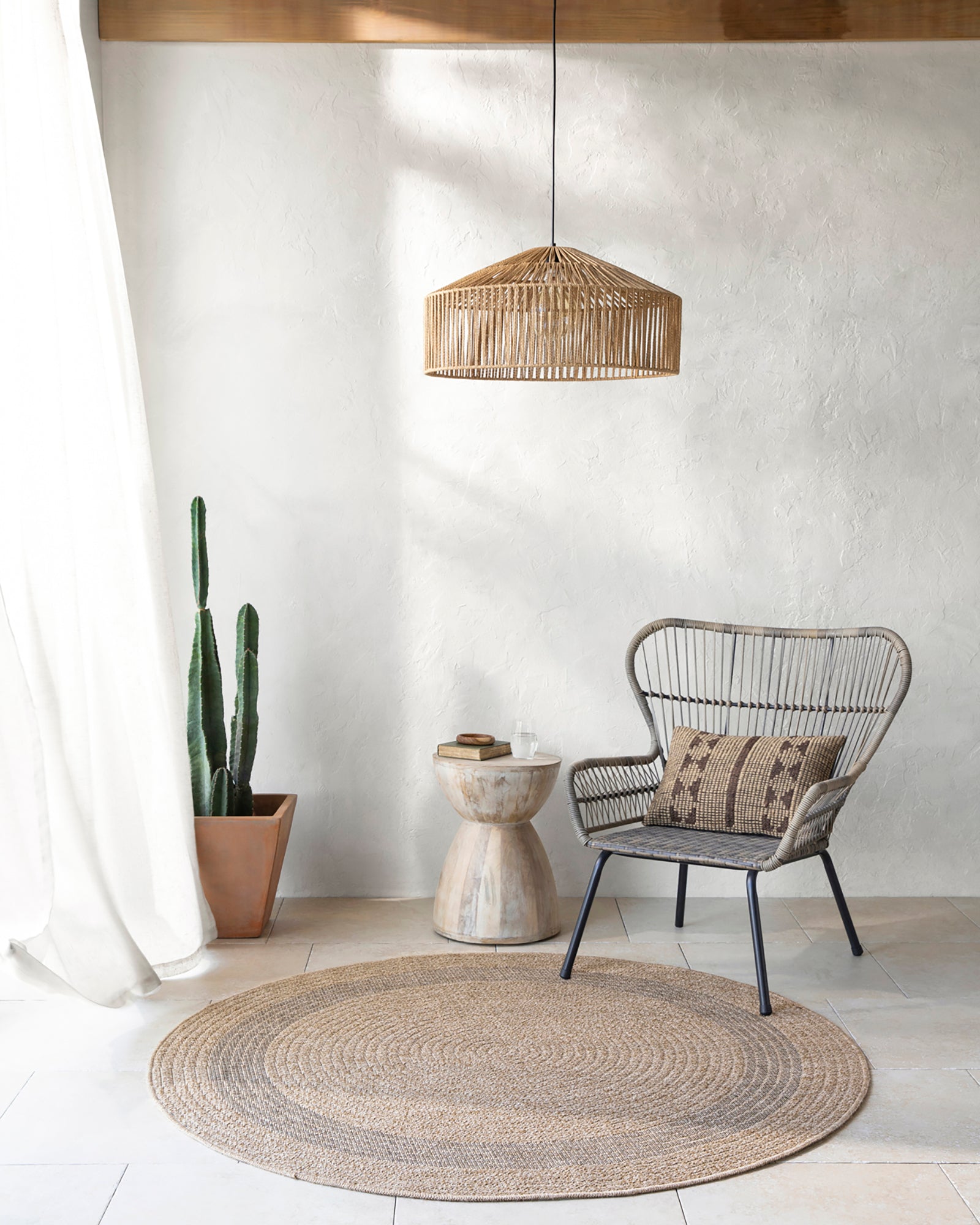 RHONDA Round In- /Outdoor Jute-Look Rug