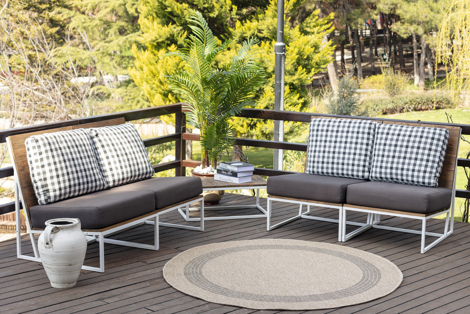 RHONDA Round In- /Outdoor Jute-Look Rug