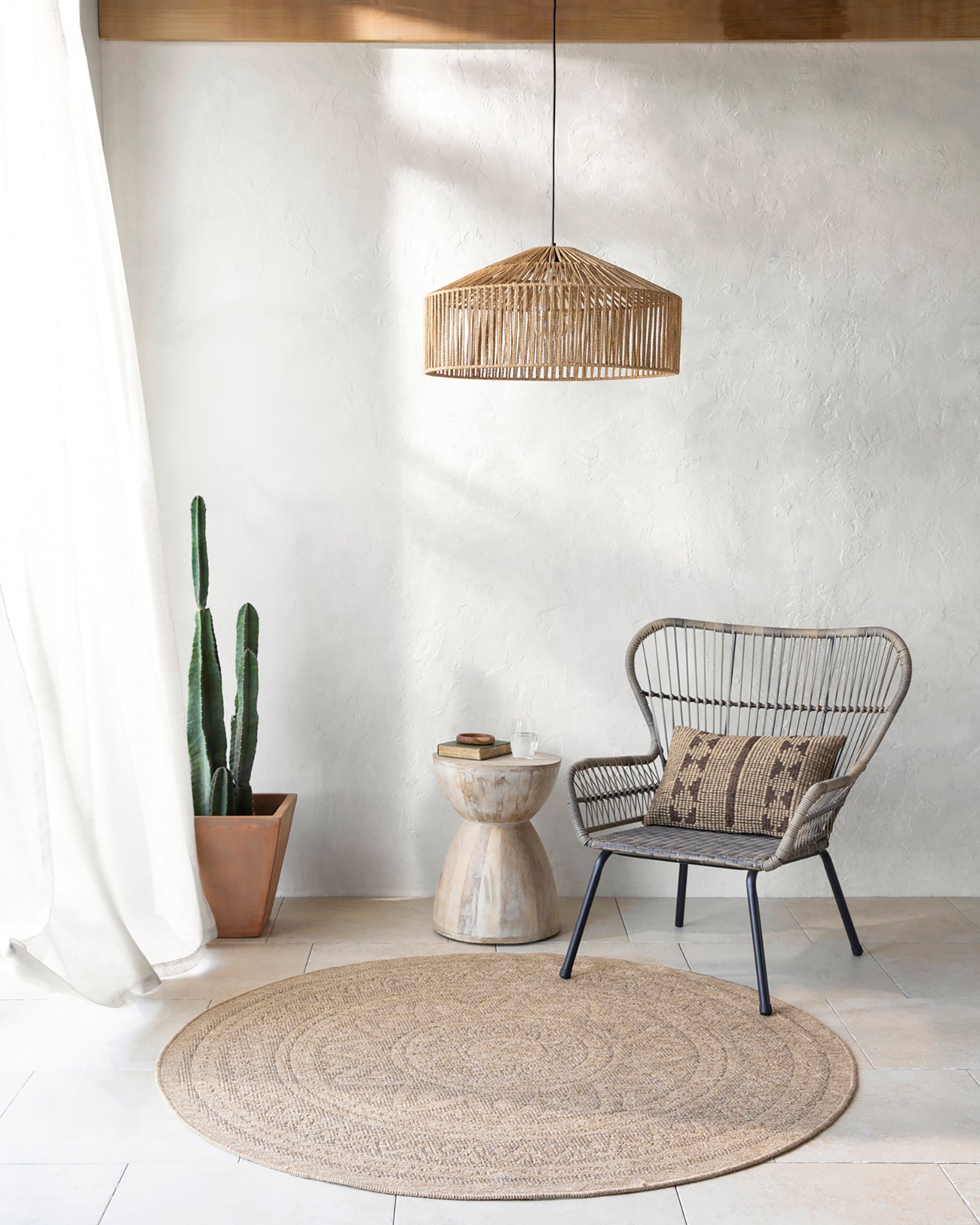 NOVA Round In- /Outdoor Jute-Look Rug