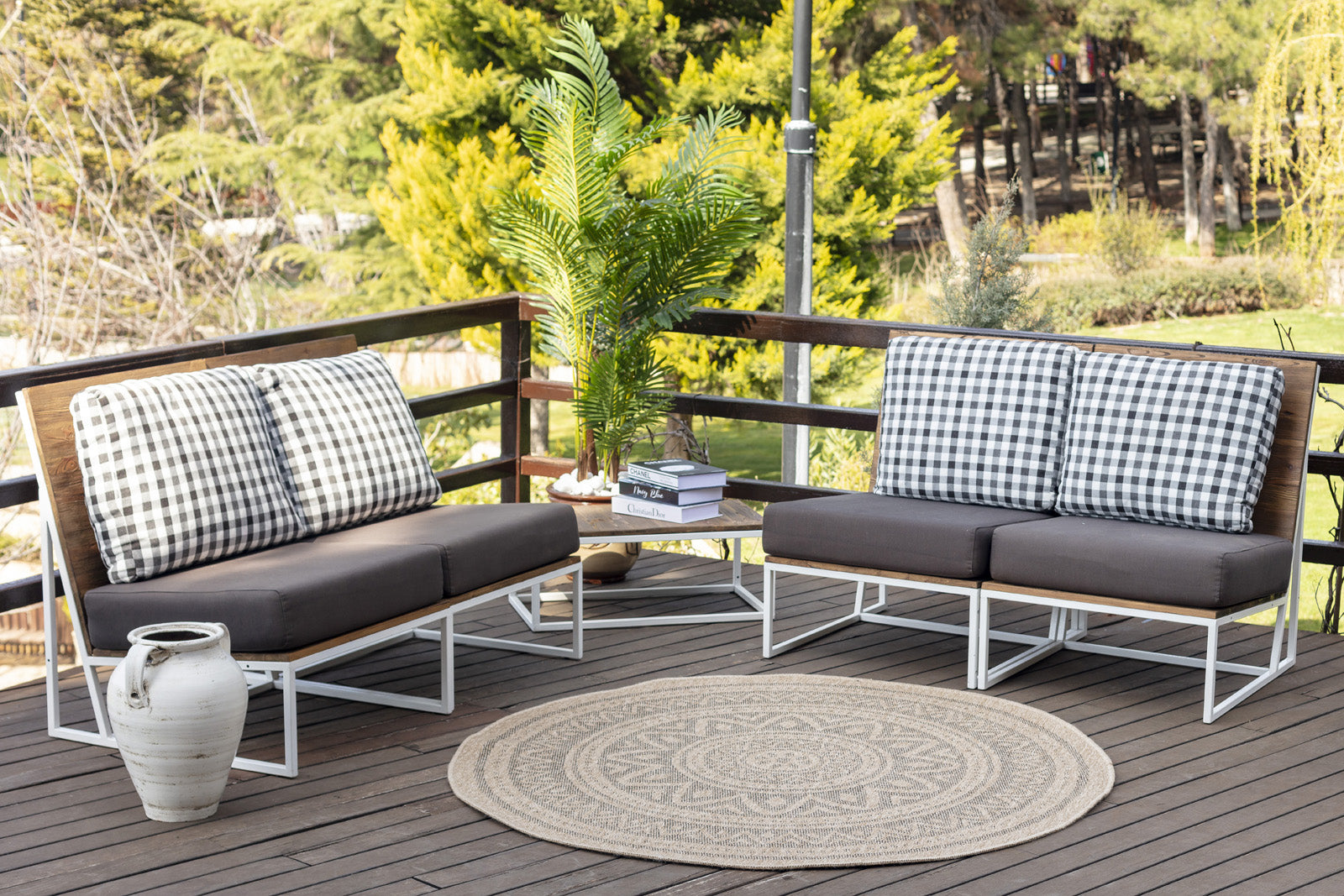 NOVA Round In- /Outdoor Jute-Look Rug