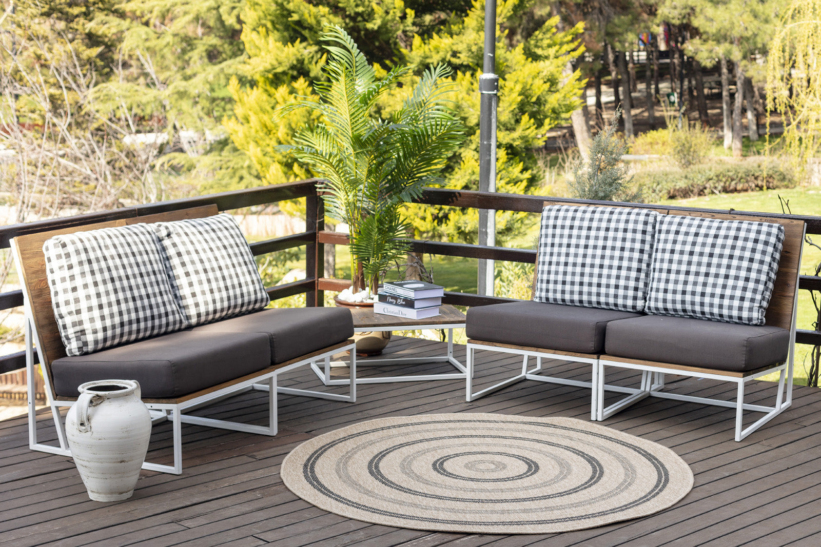 RHONDA Round In- /Outdoor Jute-Look Rug