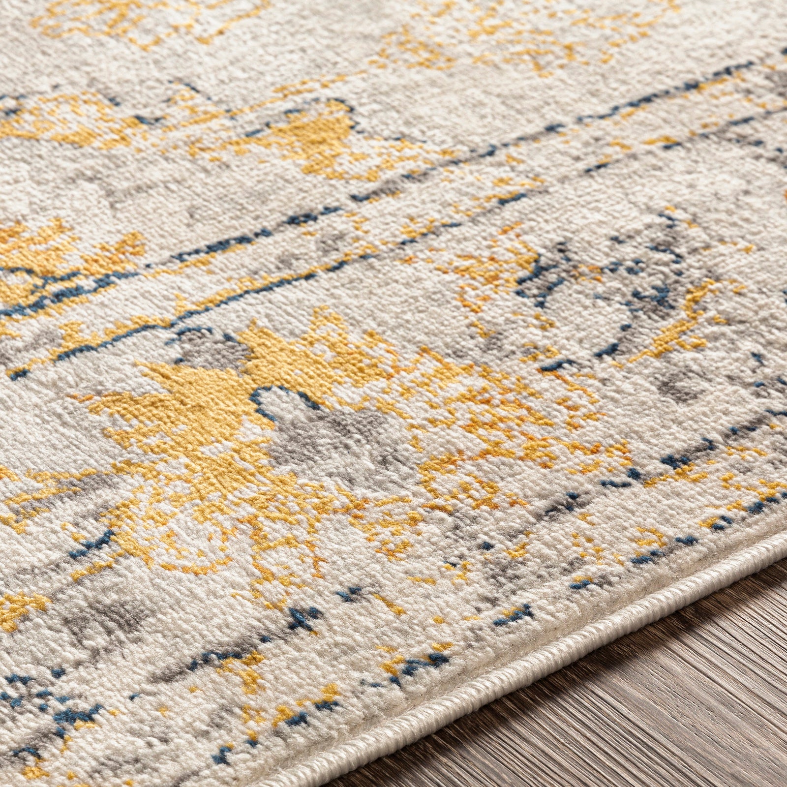 Floransa Vintage Beige Grey Blue Yellow Traditional Boho Living Rug