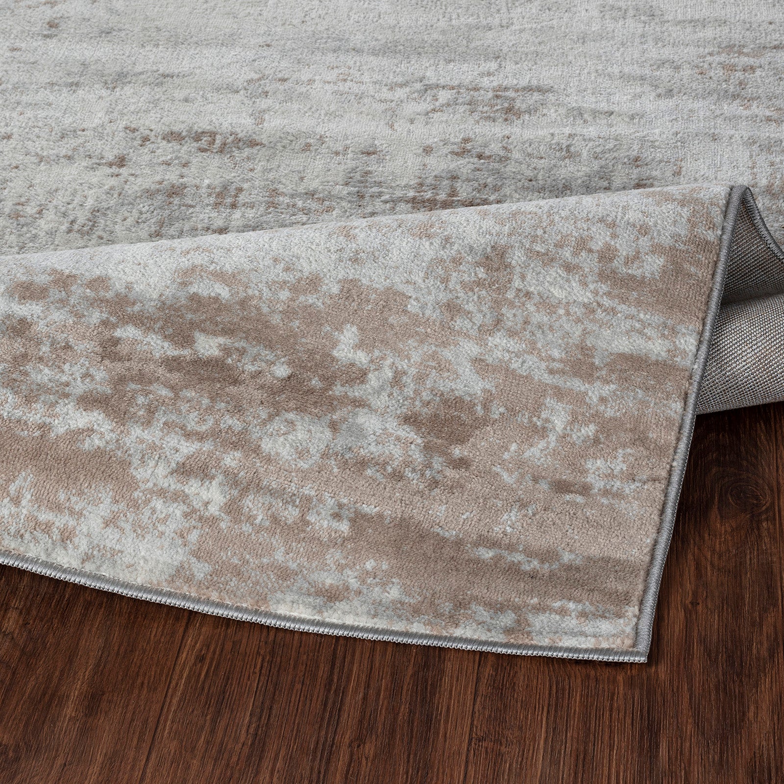 MILENA Abstract Modern Marble Beige/White Area Rug