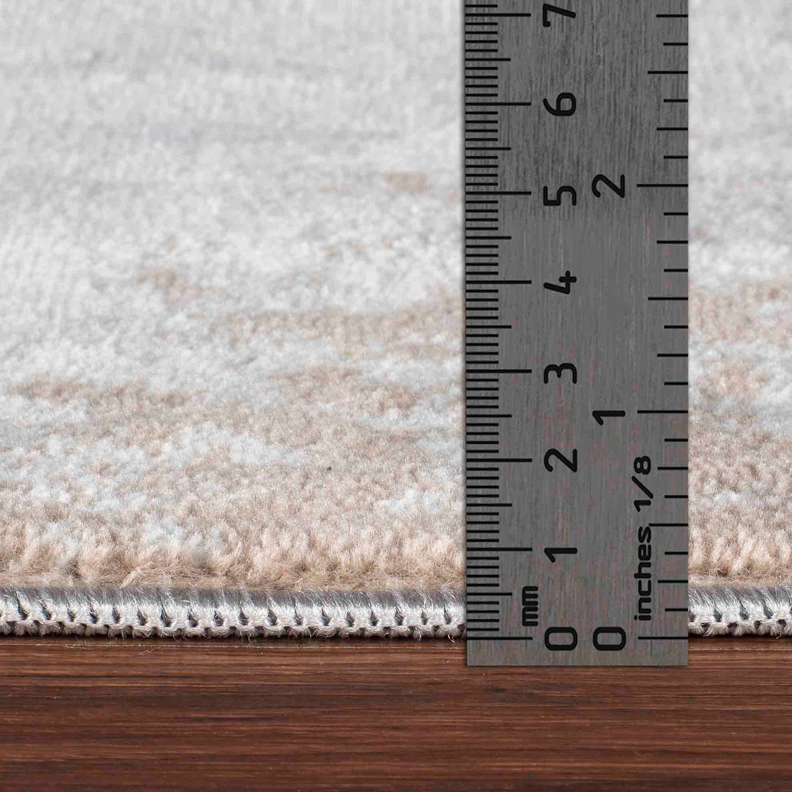 MILENA Abstract Modern Marble Beige/White Area Rug