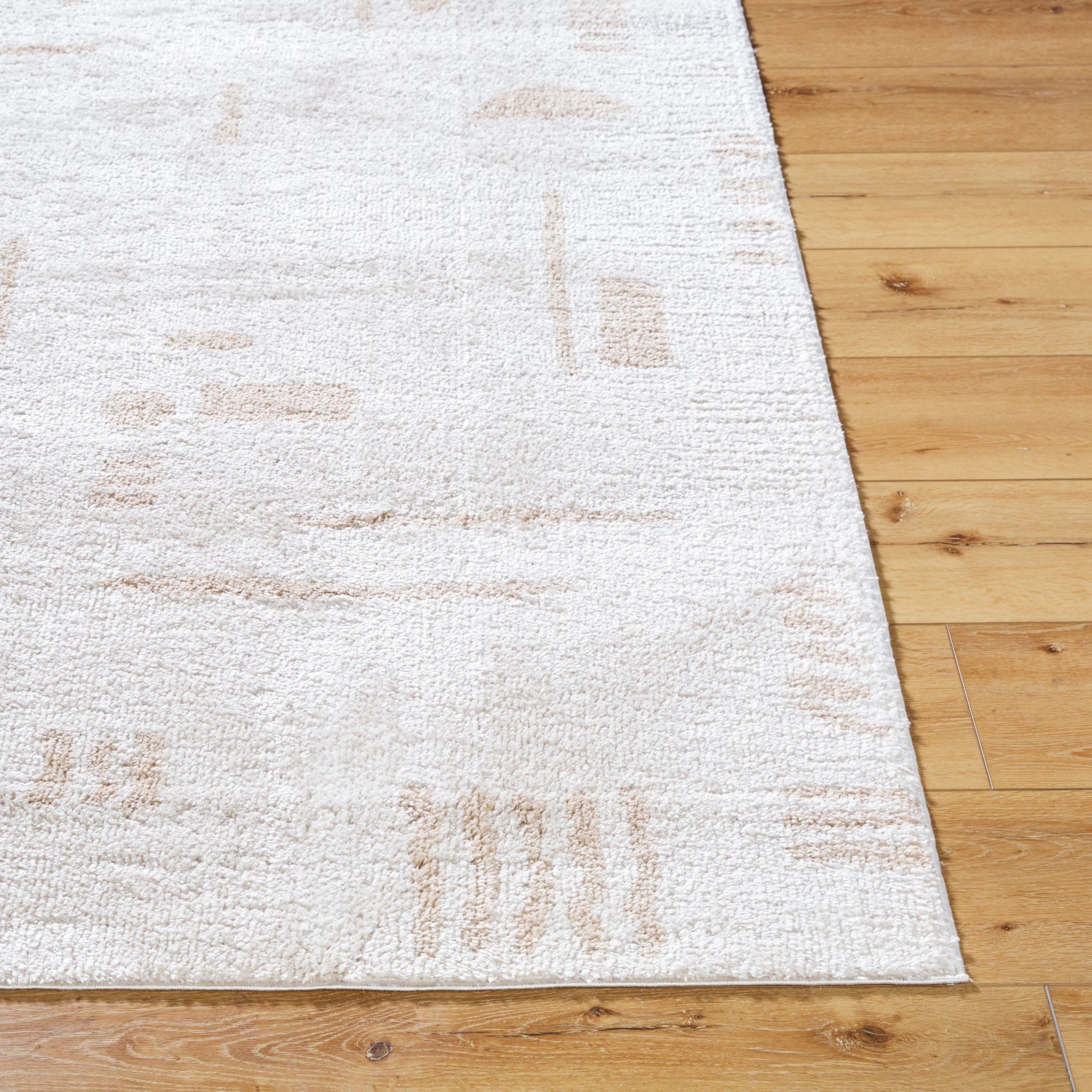SOLINE Machine Washable Modern Shaggy Beige Area Rug