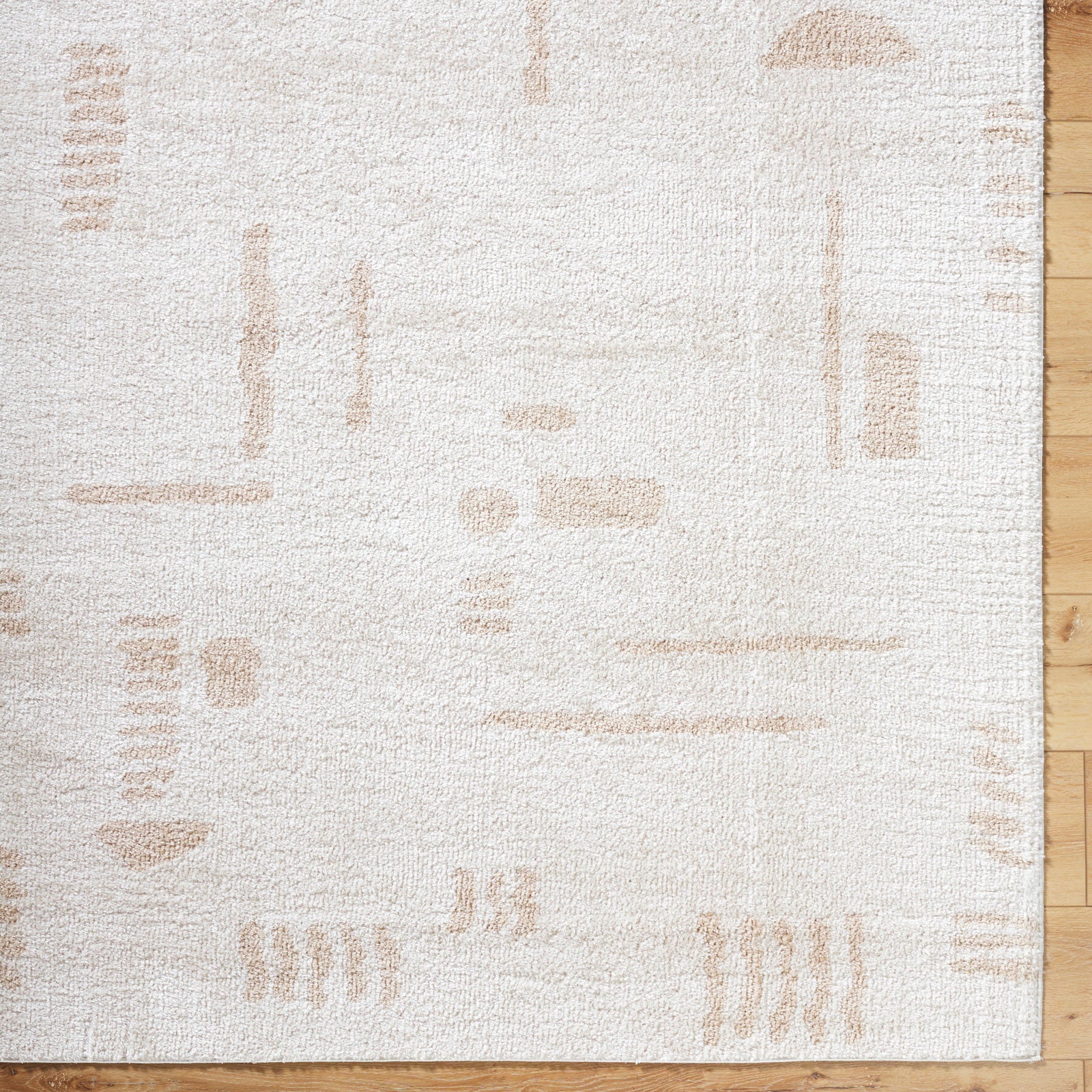 SOLINE Machine Washable Modern Shaggy Beige Area Rug