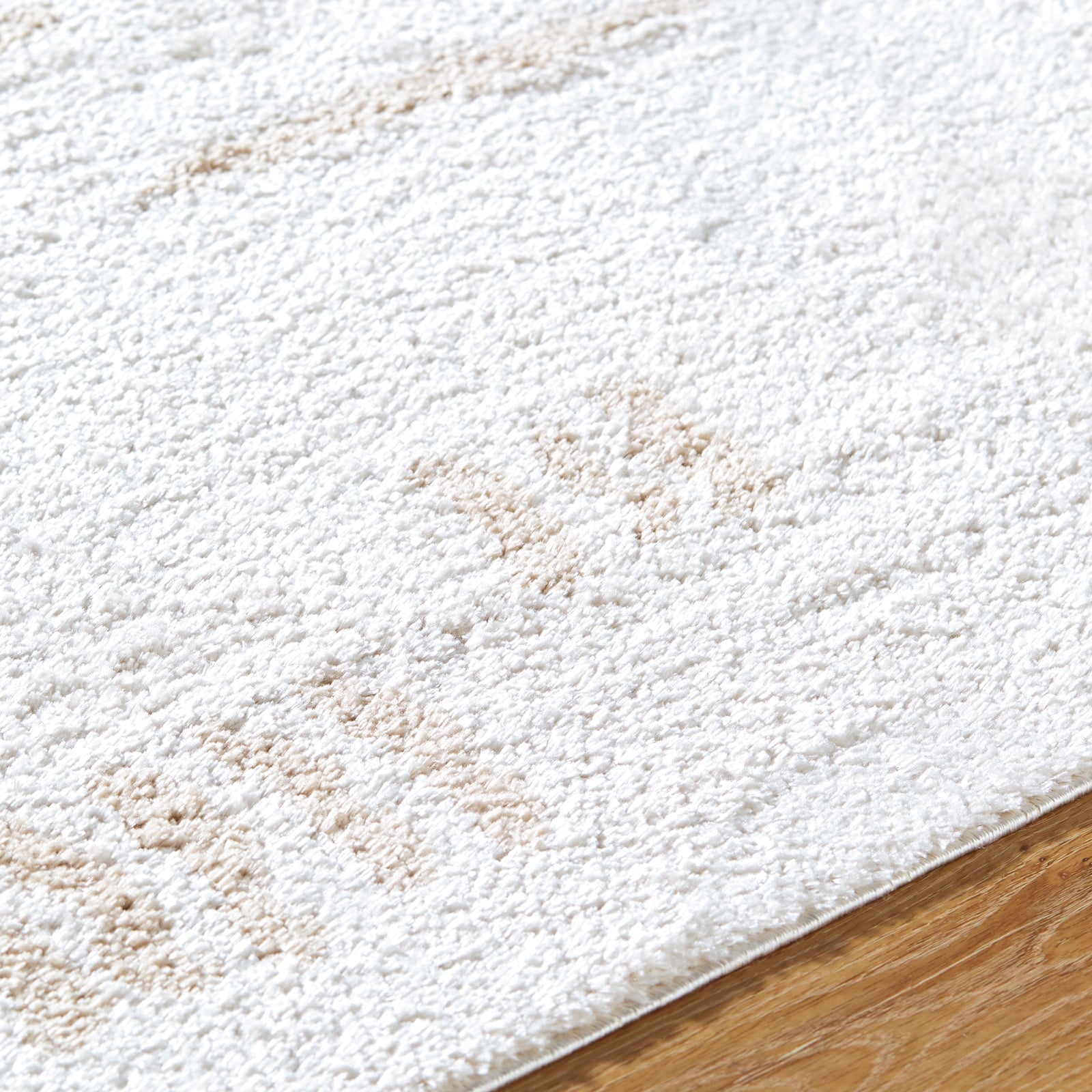 SOLINE Machine Washable Modern Shaggy Beige Area Rug