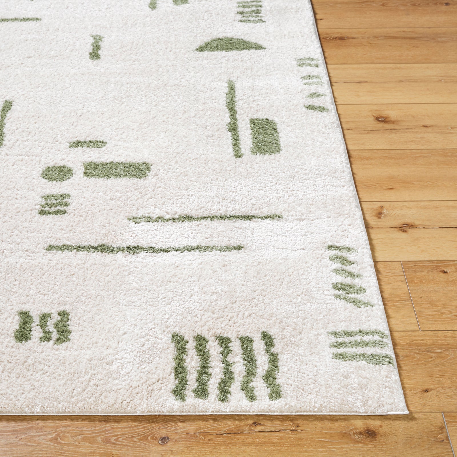 SOLINE Machine Washable Modern Shaggy Grass Green Area Rug