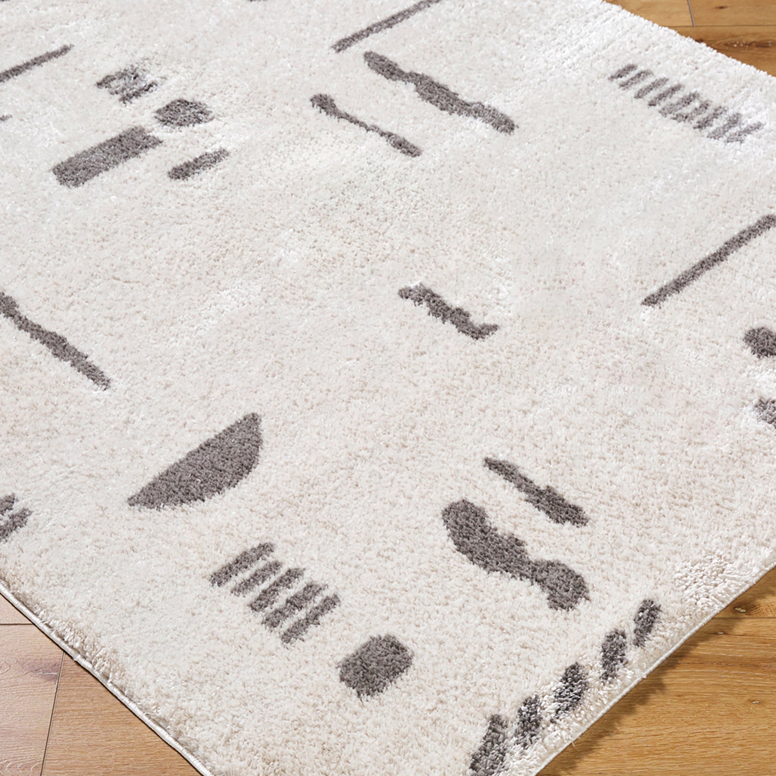 SOLINE Machine Washable Modern Shaggy Charcoal Area Rug
