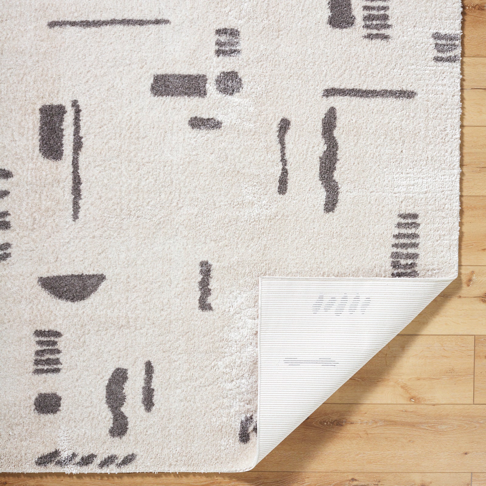 SOLINE Machine Washable Modern Shaggy Charcoal Area Rug