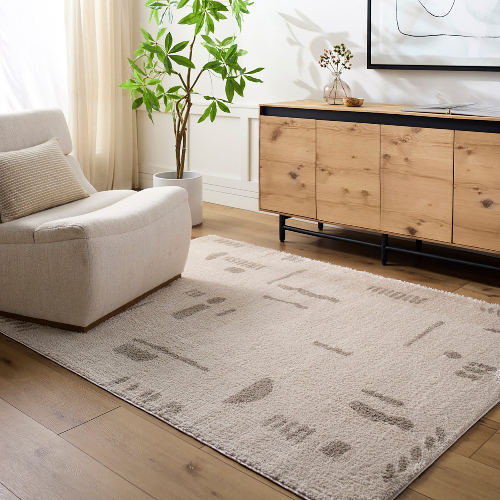 Fossay Shag-Washable Modern High Pile Rug