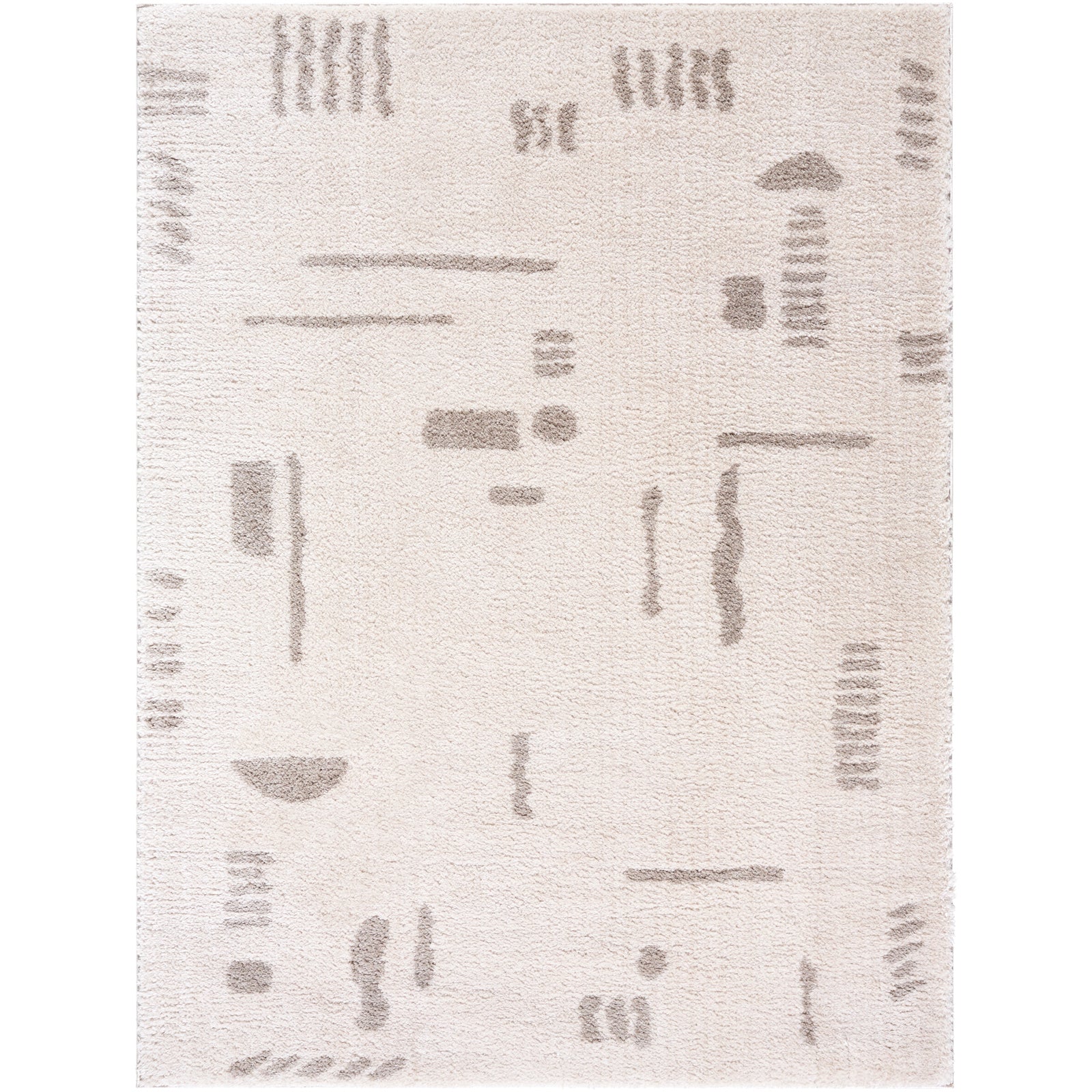SOLINE Machine Washable Modern Shaggy Medium Grey Area Rug