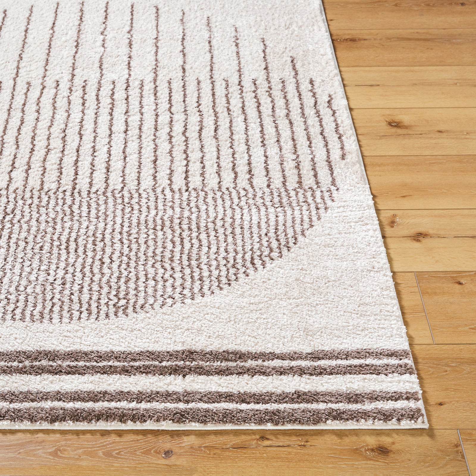 ENSO3 Machine Washable Modern Shaggy Dark Brown Area Rug