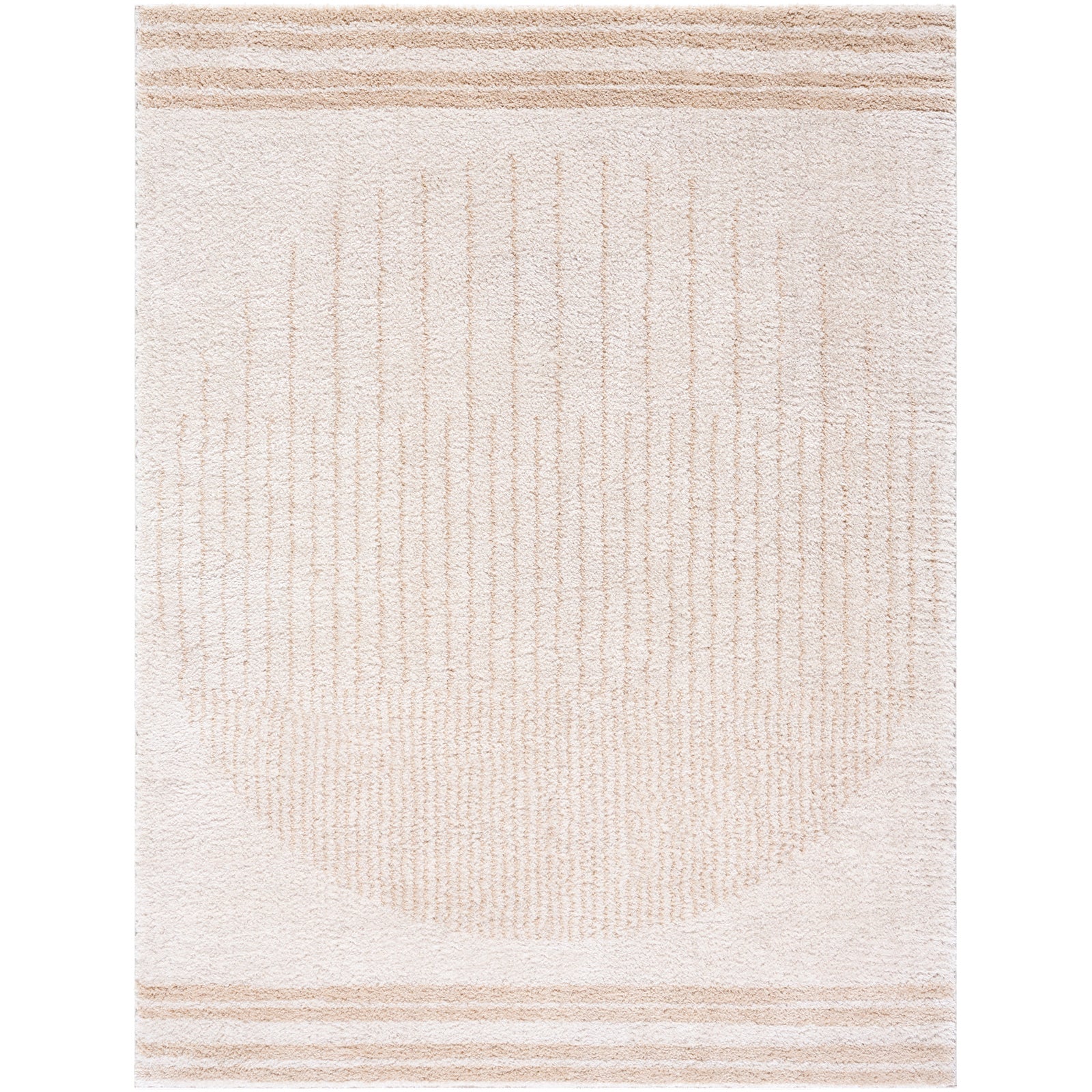 ENSO3 Machine Washable Modern Shaggy Beige Area Rug