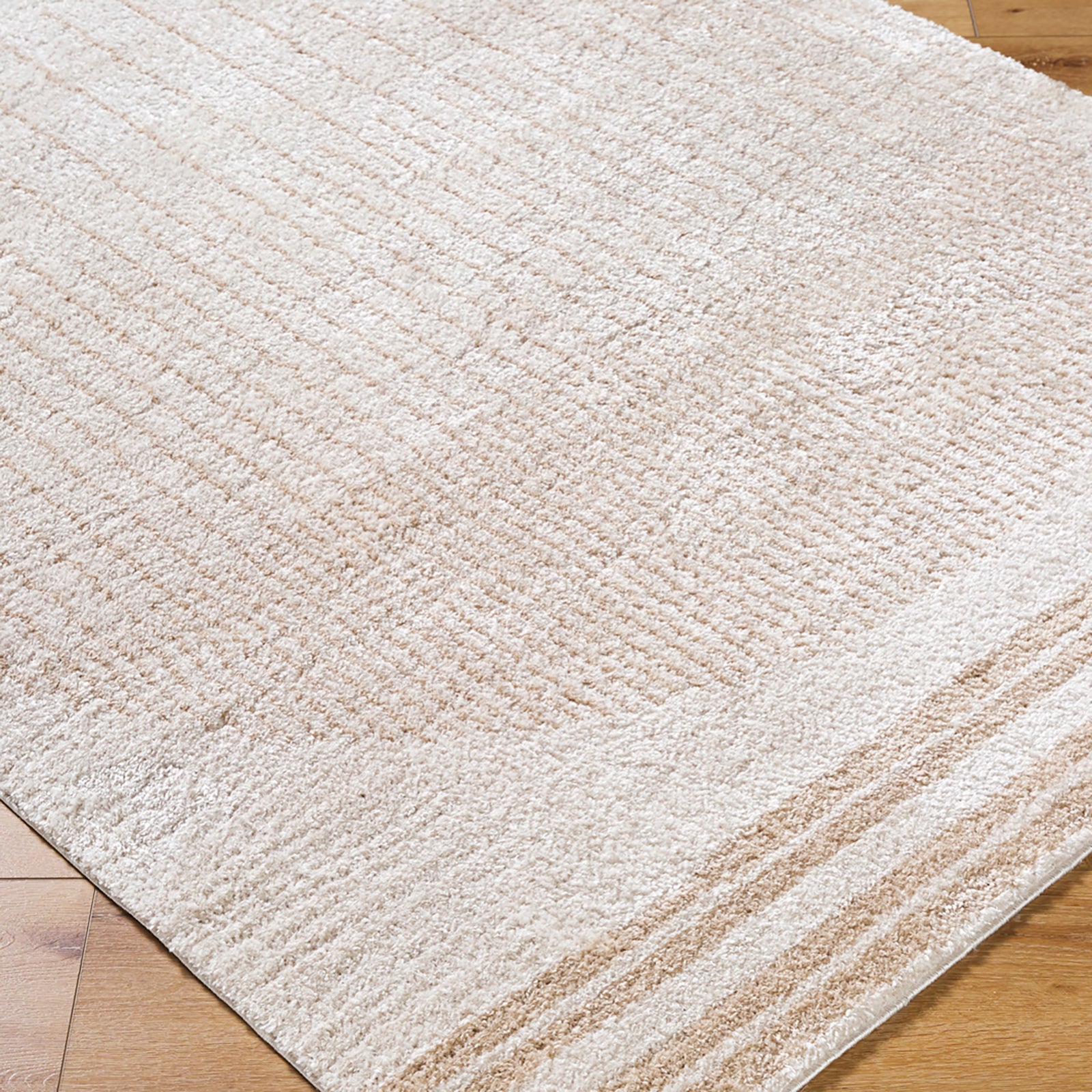 ENSO3 Machine Washable Modern Shaggy Beige Area Rug