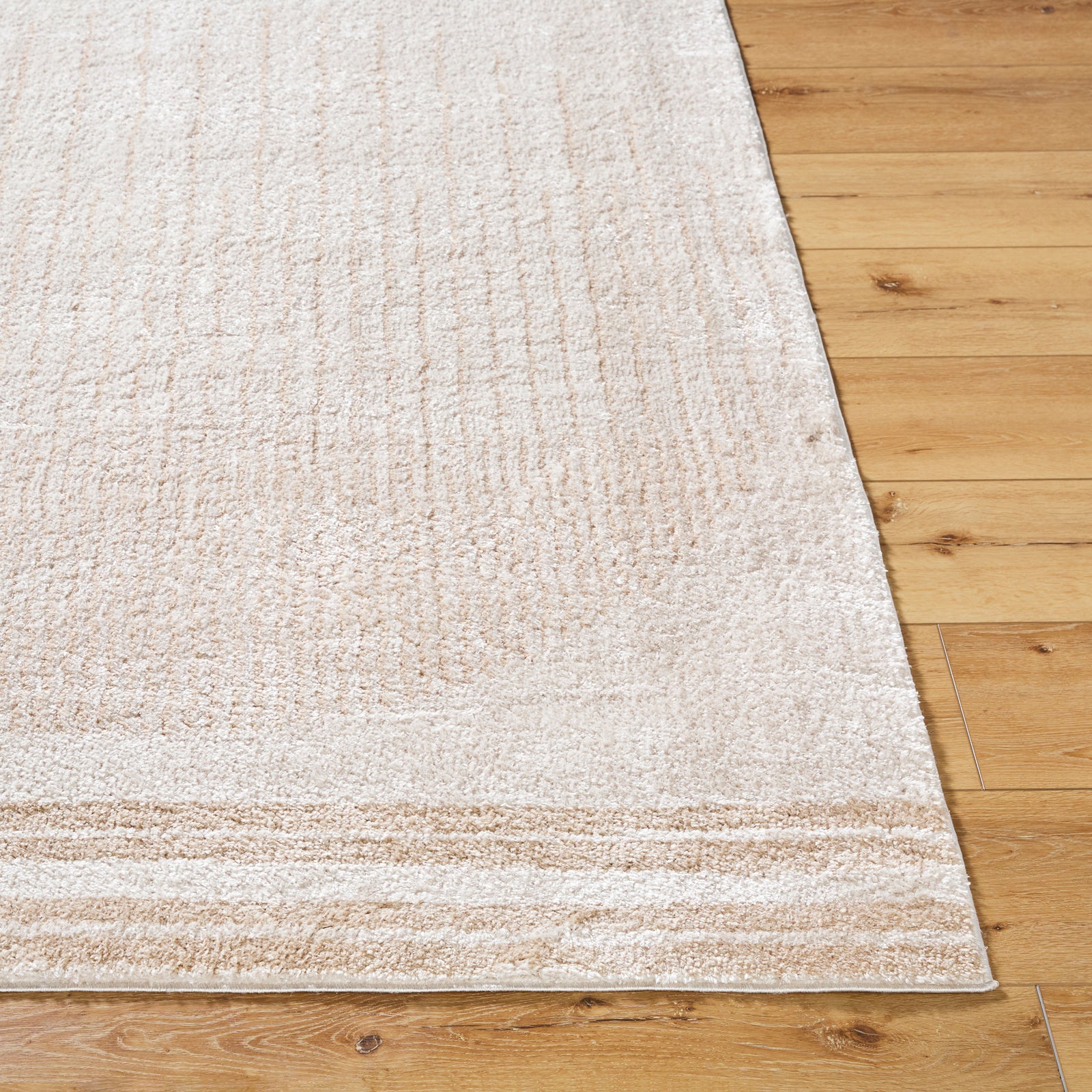 ENSO3 Machine Washable Modern Shaggy Beige Area Rug