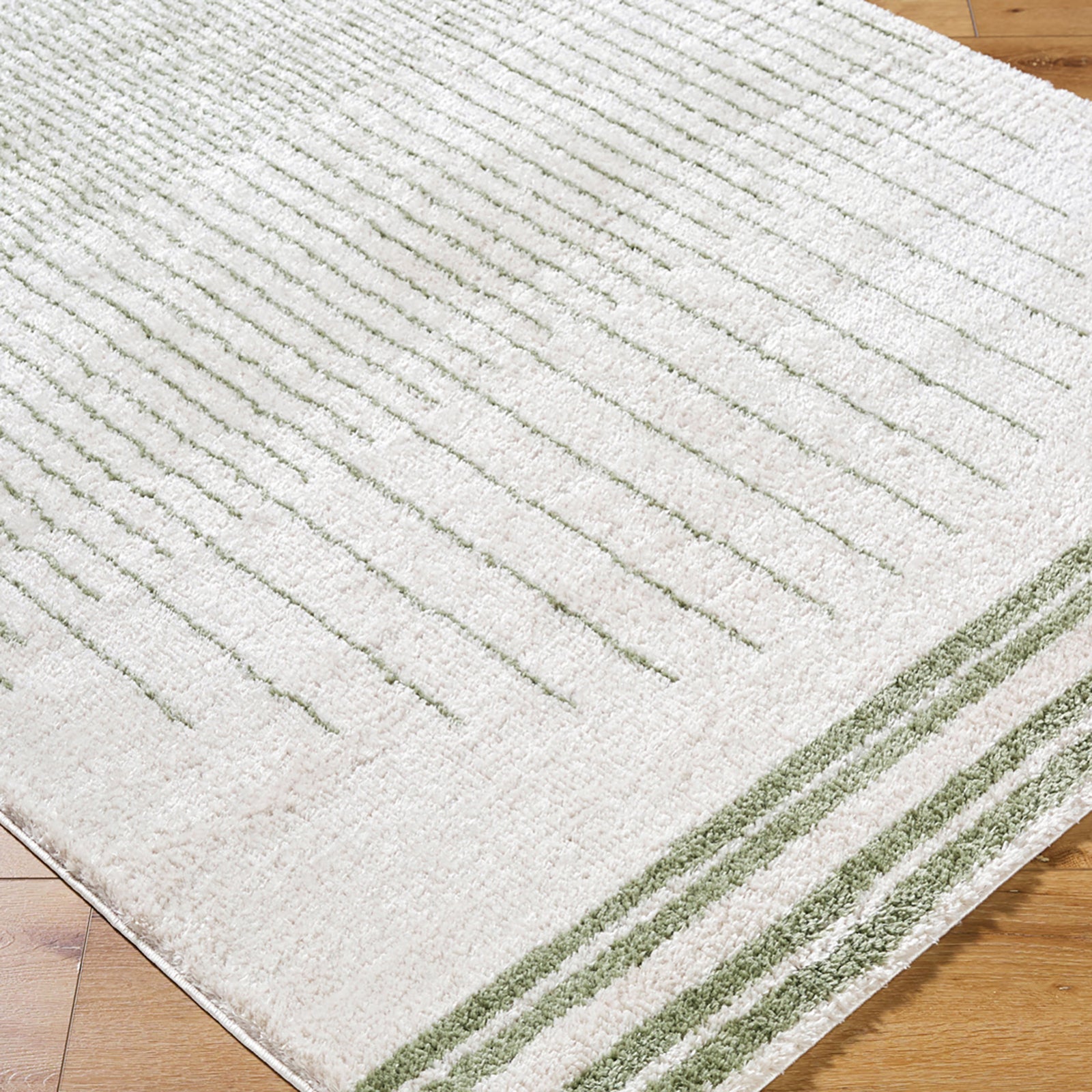 ENSO3 Machine Washable Modern Shaggy Grass Green Area Rug