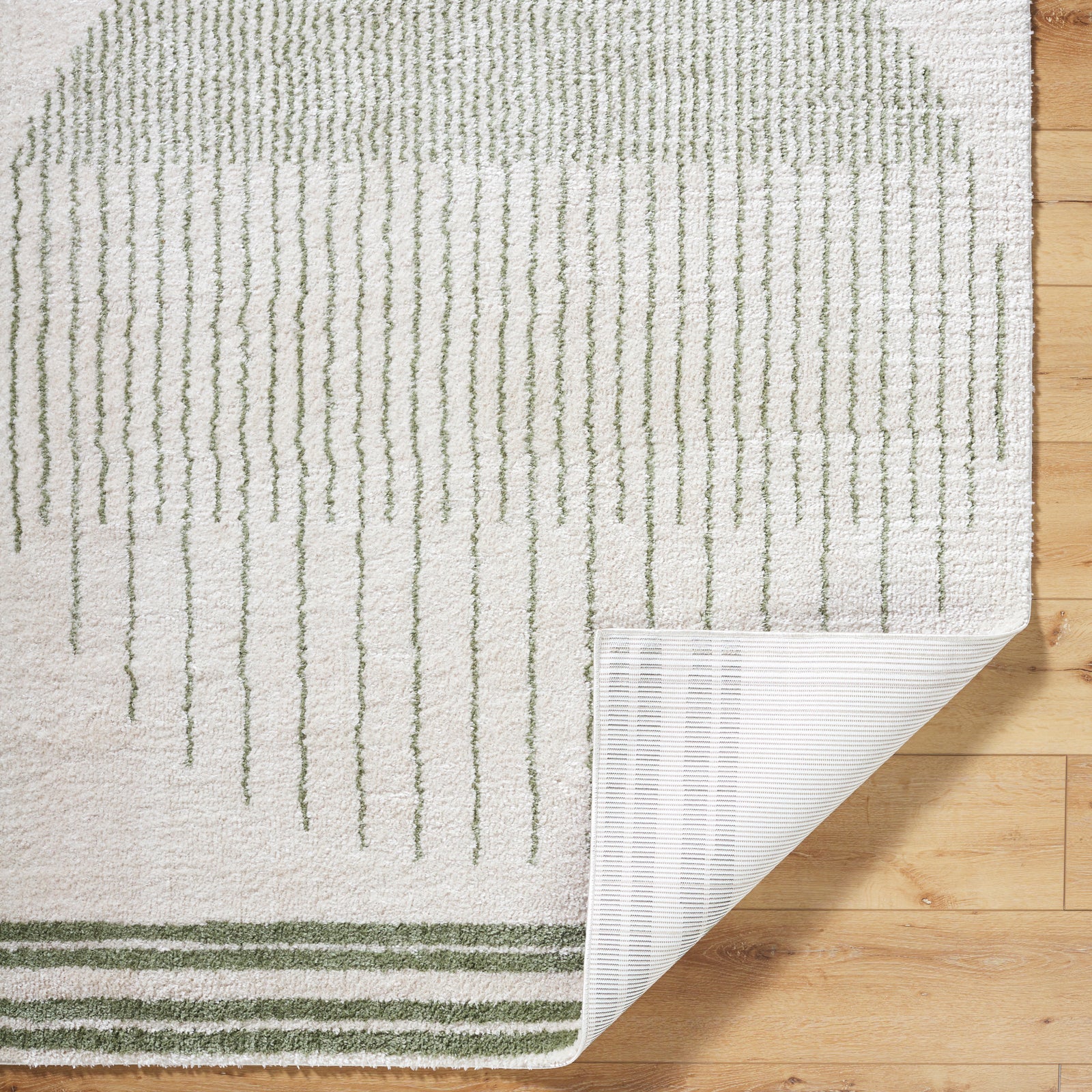 ENSO3 Machine Washable Modern Shaggy Grass Green Area Rug