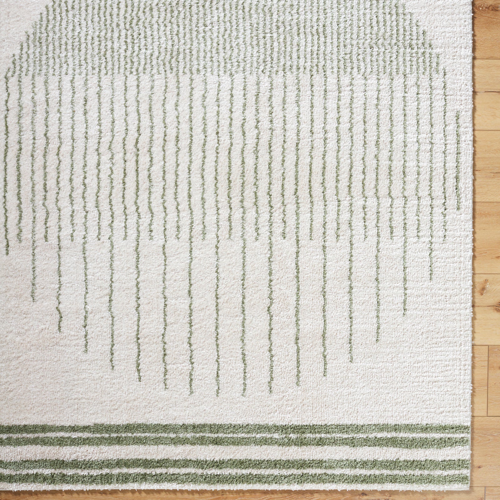 ENSO3 Machine Washable Modern Shaggy Grass Green Area Rug